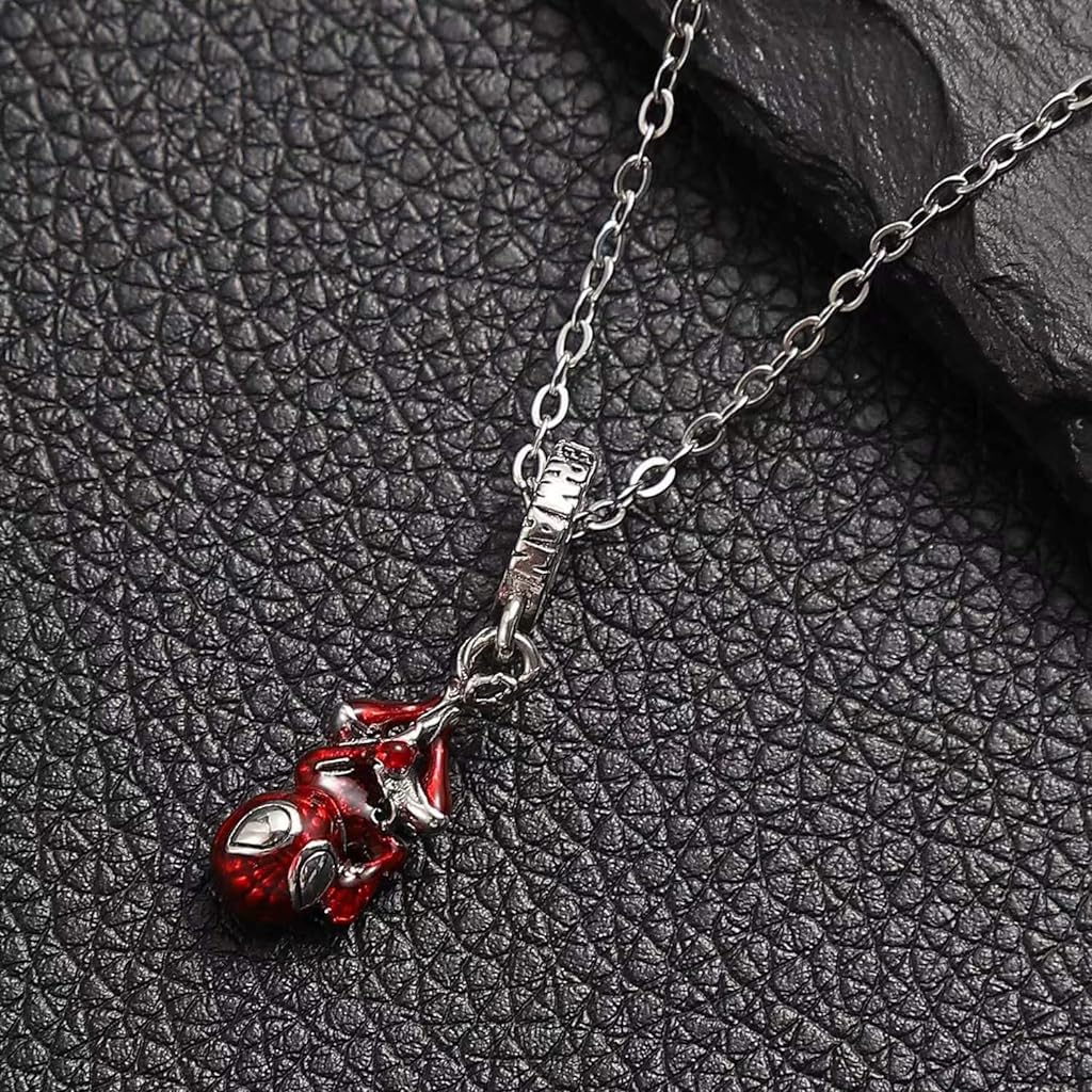 SANNIDHI Necklace for Boys and Men with 60cm Cable Chain featuring Red Pendant | Copper and Silver Plated Jewellery Gift