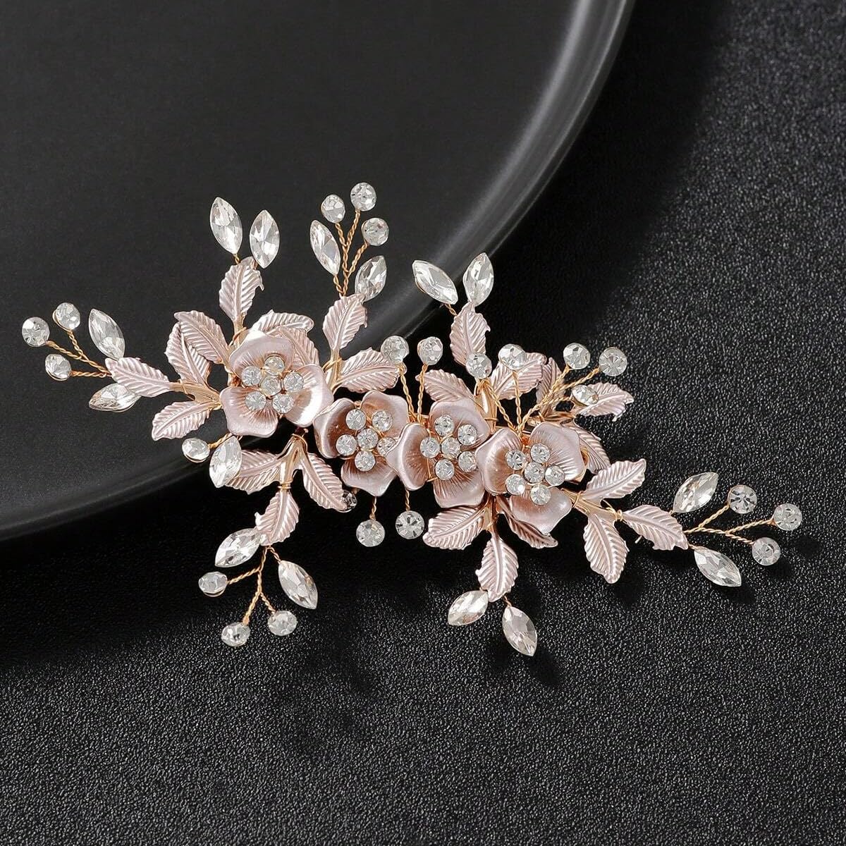 PALAY Flower Hair Clips for Women featuring Rhinestones and Metal Floral Design | Elegant Bridal & Party Hair Accessory