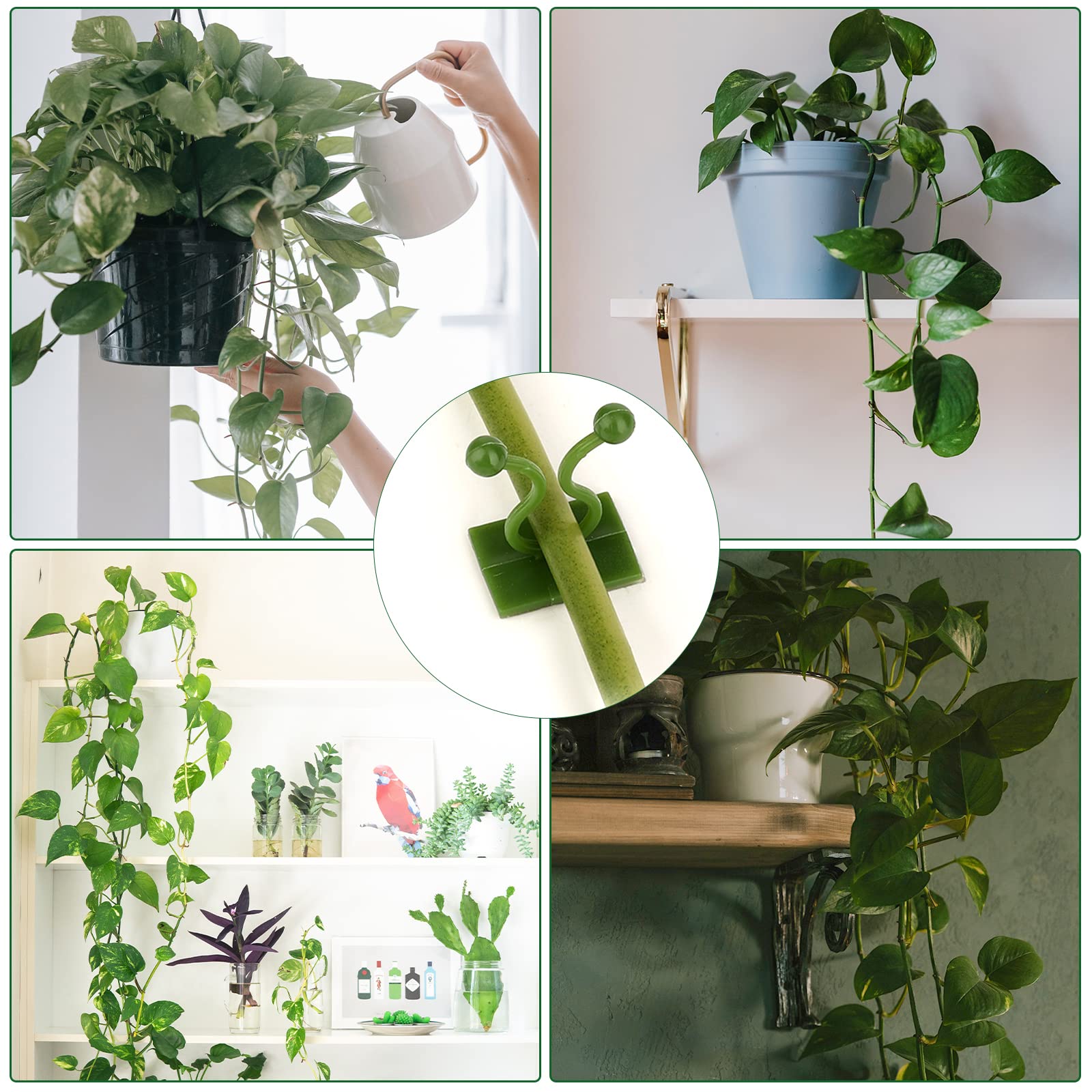 Optifit Plant Support Clips for Climbing Vines with Twist Lock and Self Adhesive Design 100PCS