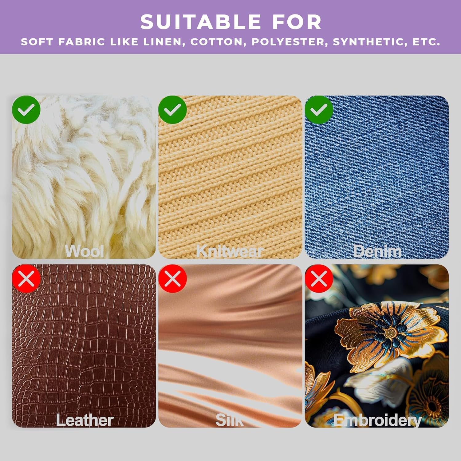 Supvox Mini Stitch Gun Kit for Quick Clothing Fixes with 6 Needles and 1500 Glue Pins | Portable Purple Tagging Tool