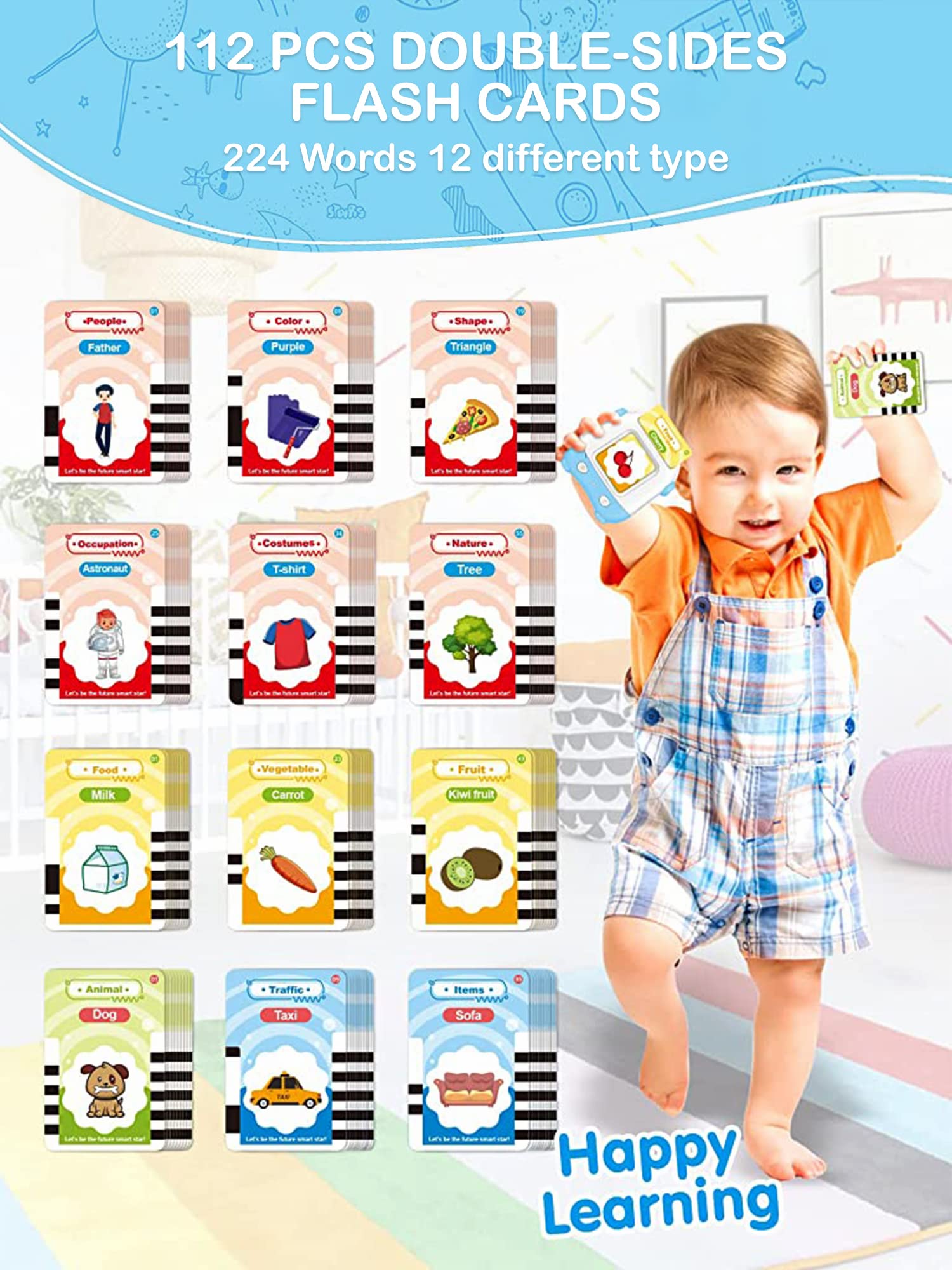 SNOWIE SOFT Talking Flash Cards Learning Toys for Kids with 120 Cards and Quiz Mode | Rechargeable Reading Machine