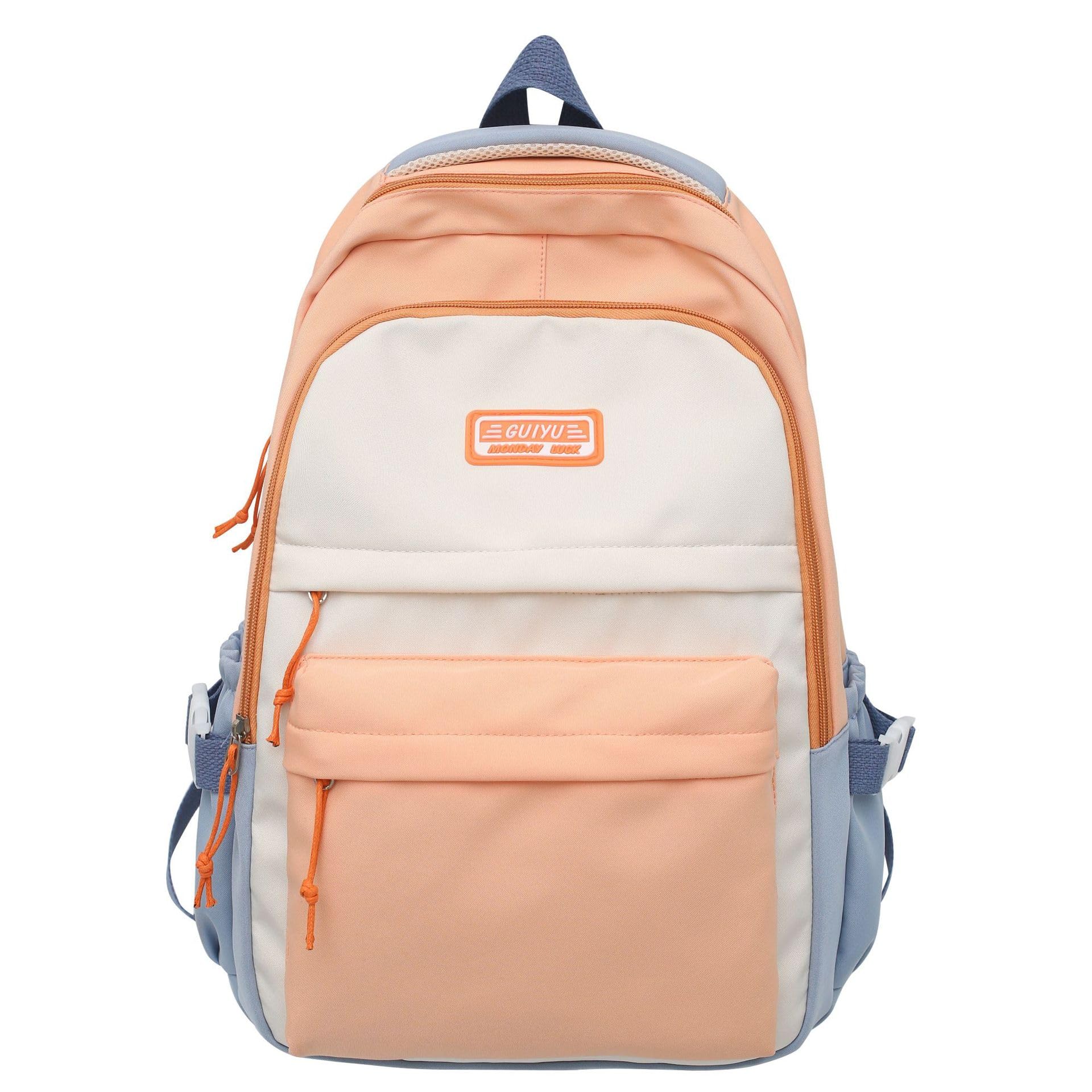 PALAY® Girls Backpack School Backpack Fashion Contrast Color Waterproof Nylon Backpack Large Double Layer Backpack Travel Backpack Casual Travel Backpack School Girls Backpack