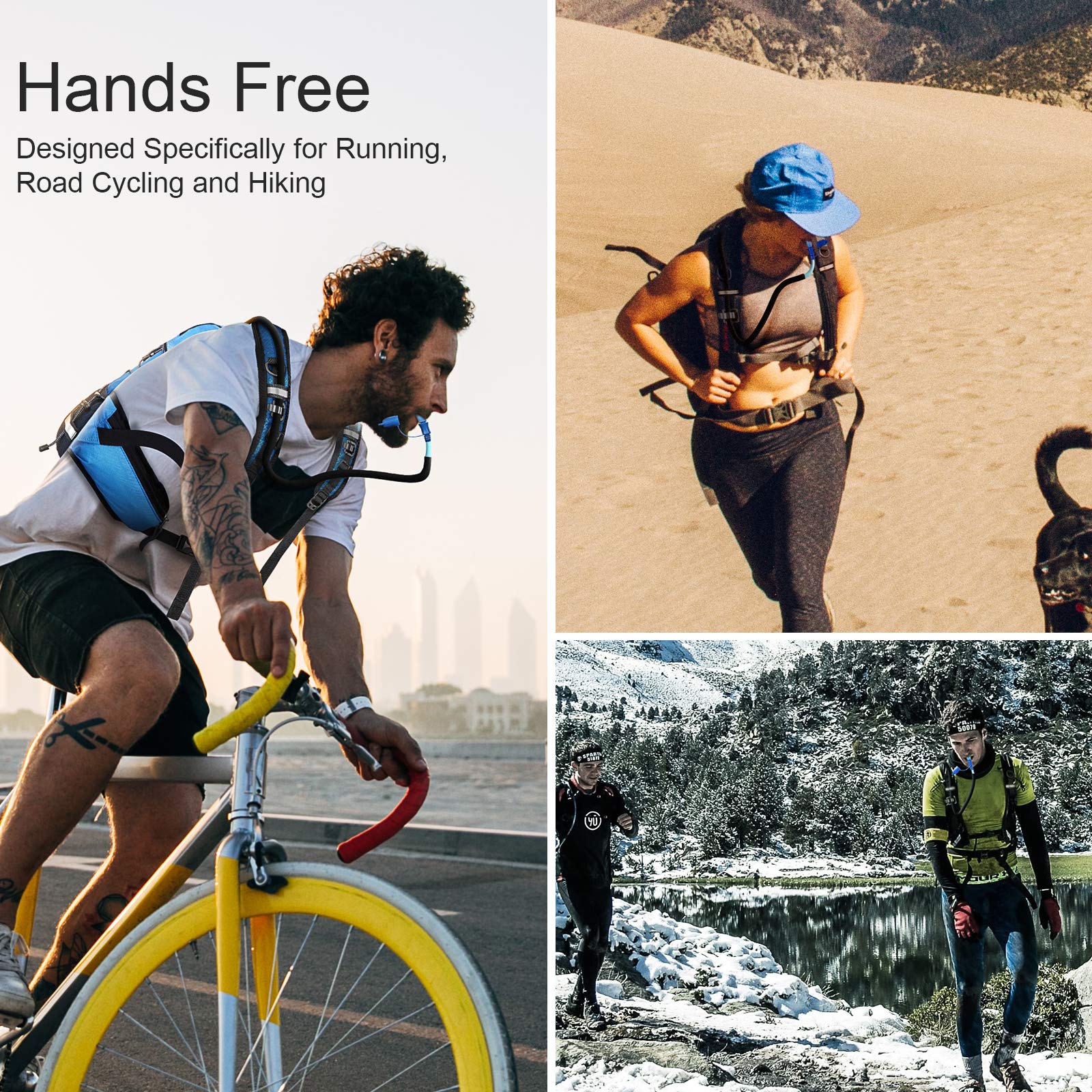 Proberos Trekking Backpack with 2L Water Bladder for Hiking and Camping featuring Hidden Helmet Net | Lightweight Waterproof Pack for Men and Women