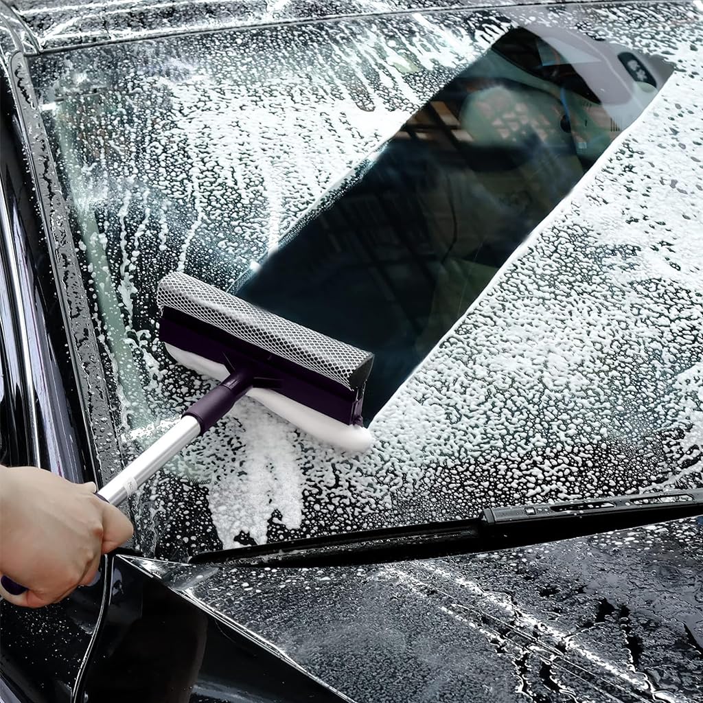 STHIRA Car Windshield Wash Cleaner for Vehicle and Home Use with Long Reach Handle | Streak Free Glass Wiper