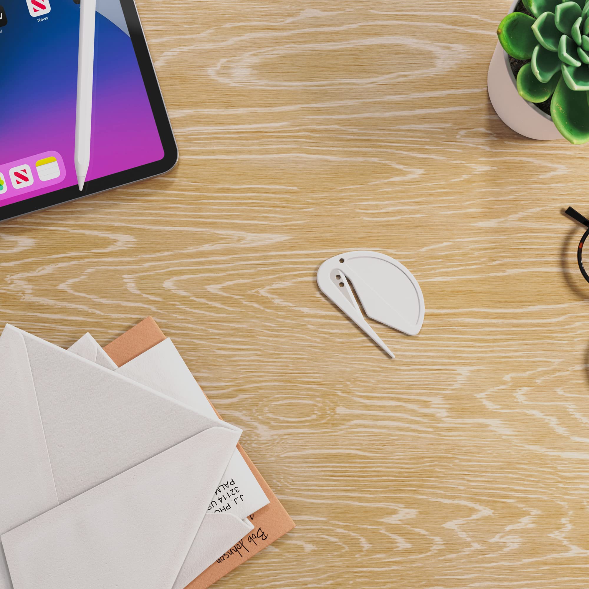 ZIBUYU Letter Opener for Home and Office with Stainless Blade and 5pcs Set | Safe Envelope Slitter