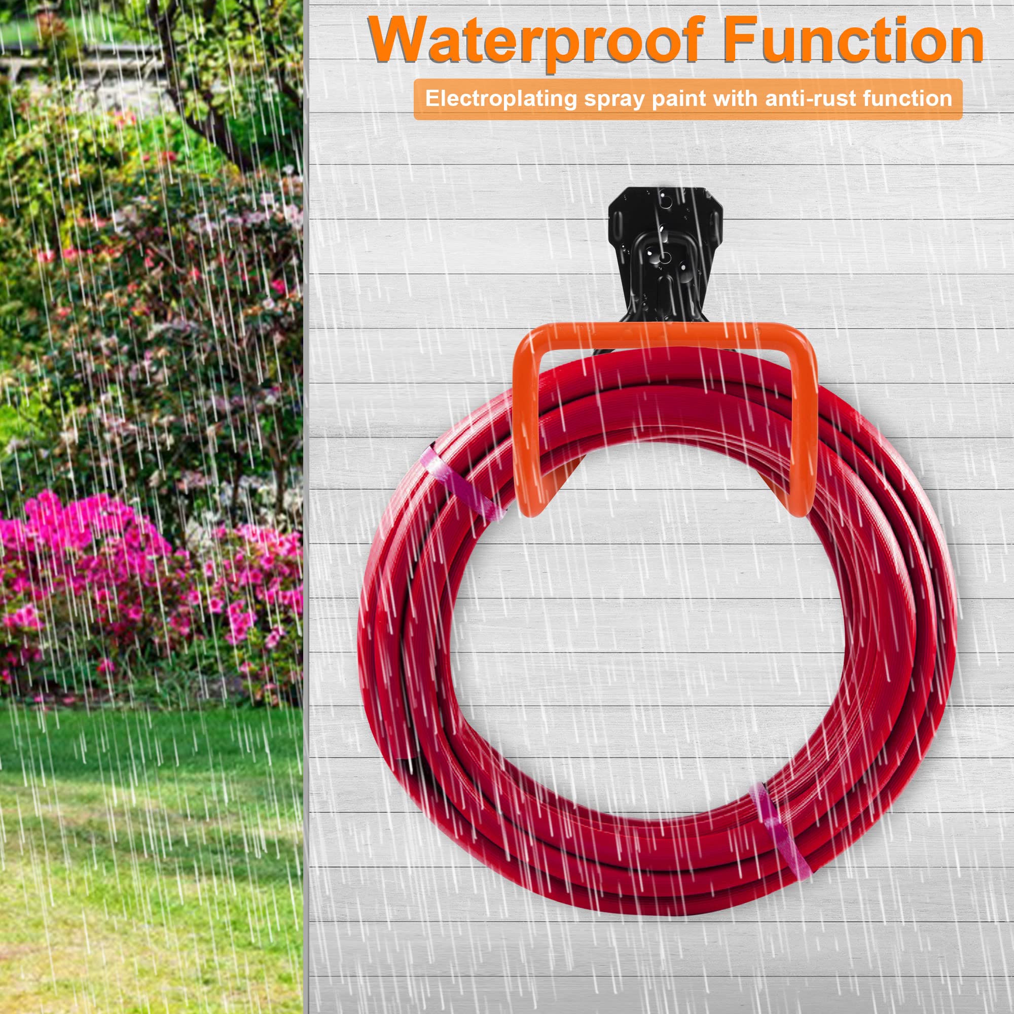HASTHIP Metal Garden Hose Holder for Wall Mount with Screw Attachment | 2Pcs Orange
