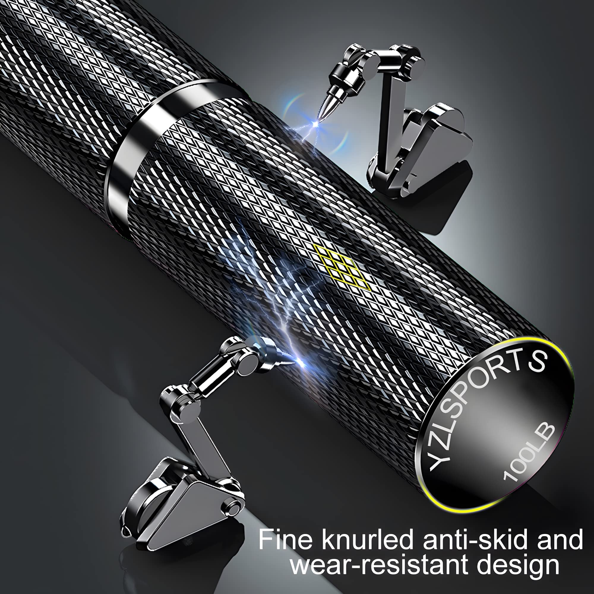 ZIBUYU Hand Grip Strengthener for Forearm Workout with 150 lb Resistance and Aluminum Handles | Compact Black Trainer for Home or Gym