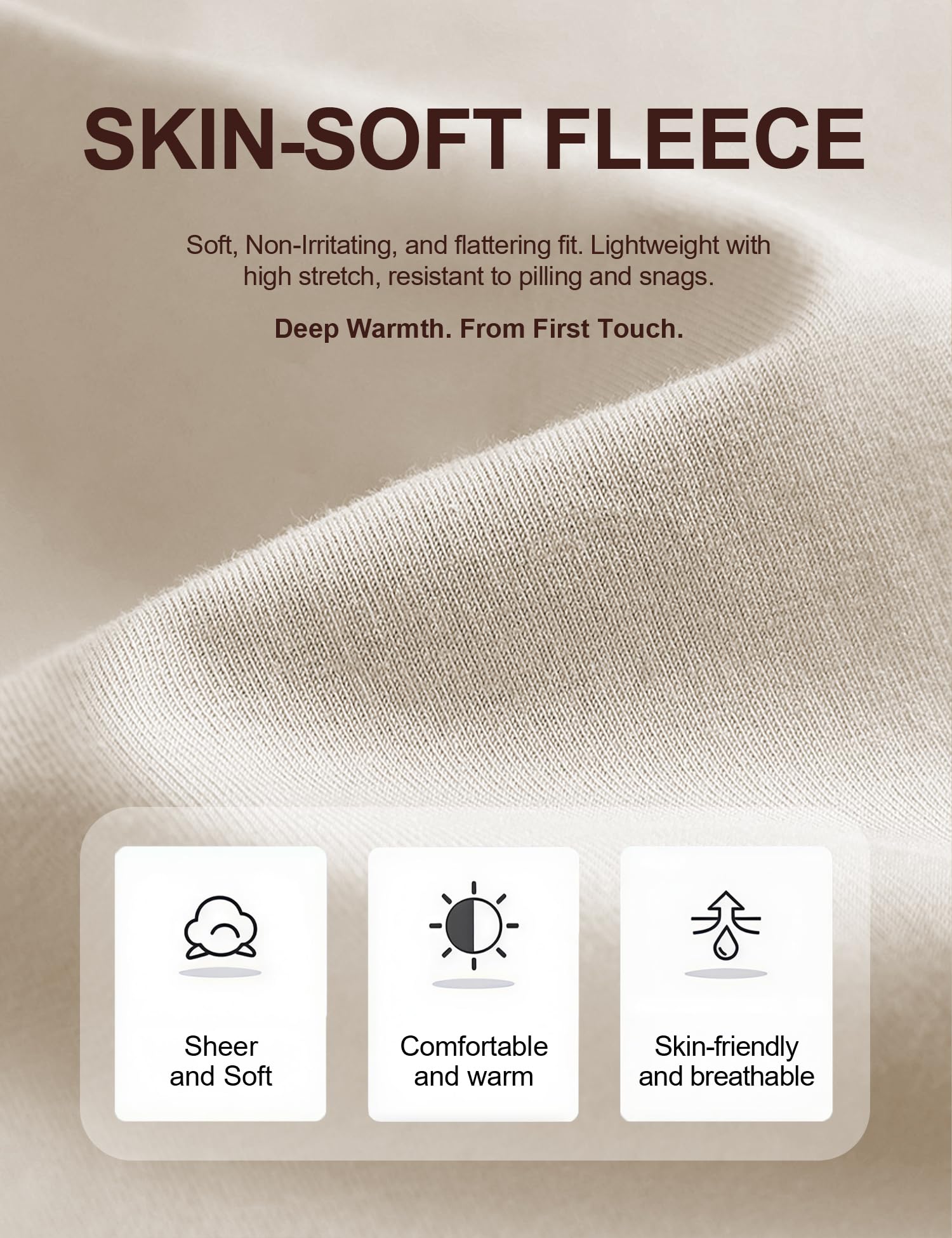 Venzina Women's Thermal Top with Double-Sided Fleece for Fall and Winter | Soft Slim Fit Base Layer