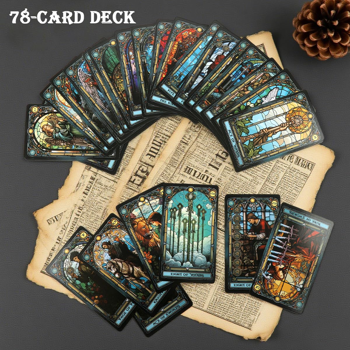 PATPAT Tarot Card Deck for Beginners with 78 Illustrated Cards | Mystical Church Theme