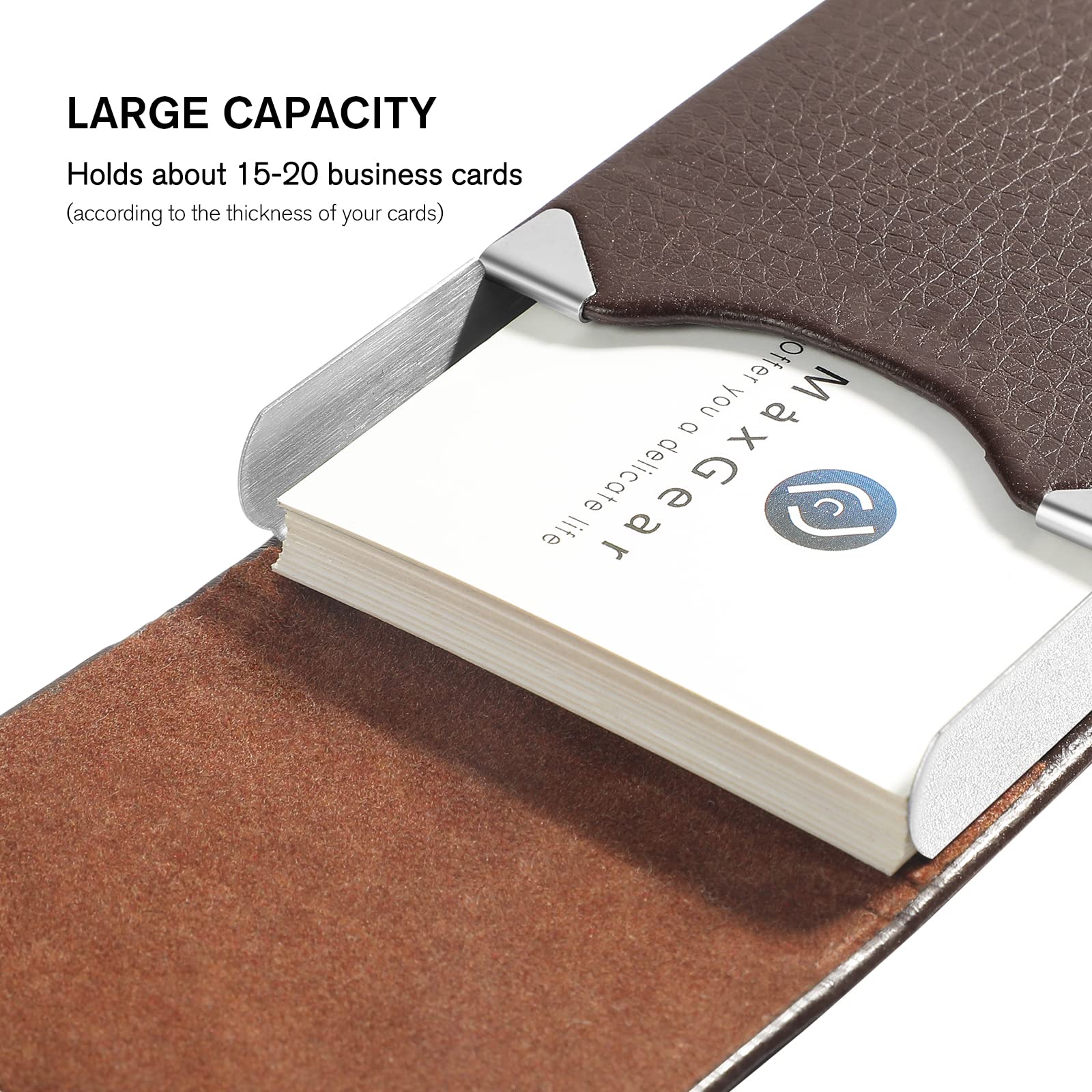 Zibuyu Business Card Holder for Meetings with Magnetic Closure 6x9.5cm PU Leather | 3 PCS