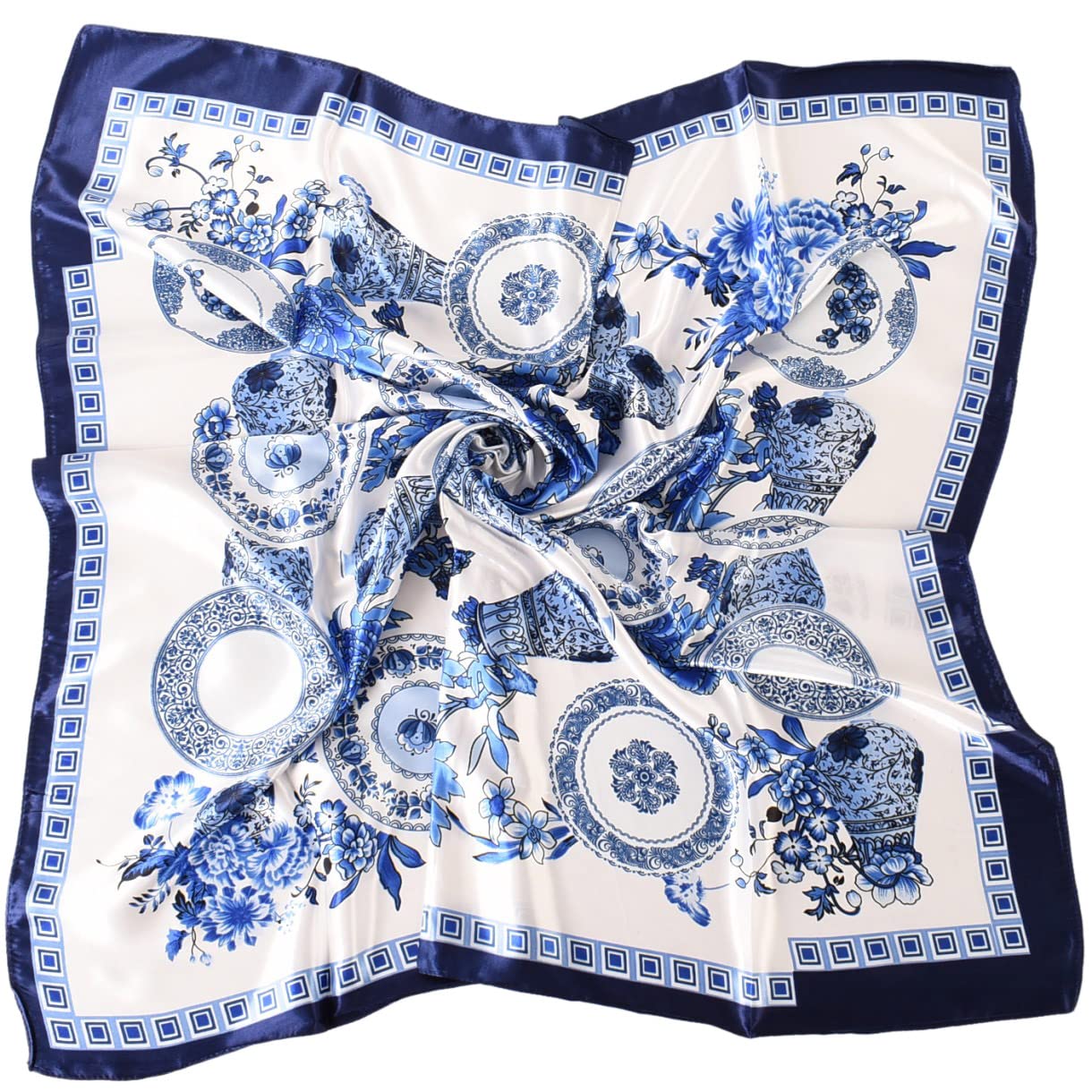 SANNIDHI® Silk Scarf for Women Neck Hair Scarf For Woman Lightweight Large Satin Head Scarves Fashion Neckerchief for Suit, Blazers, Shirts, Bag