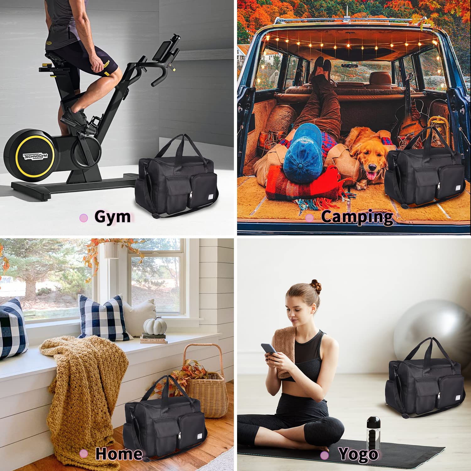 PALAY Travel Duffle Bag for Women and Men with 44×20×26 cm Capacity | Shoe Compartment and Waterproof Polyester