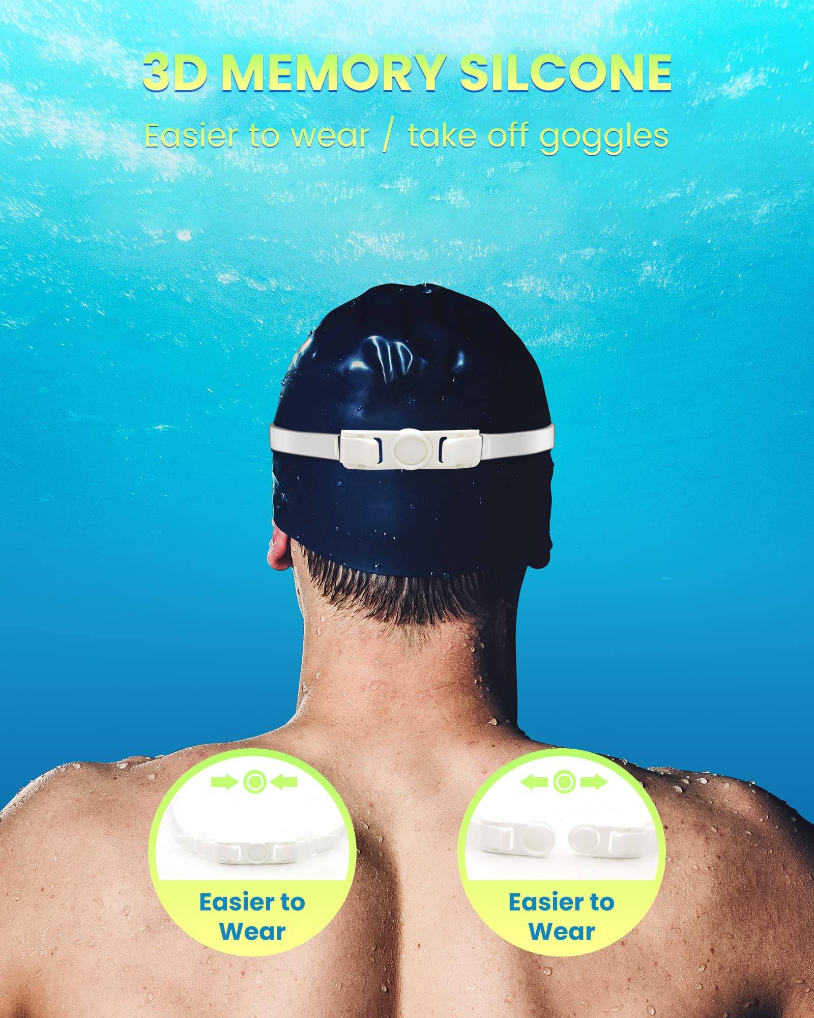 PROBEROS Swimming Goggles for Adult Use with Anti-fog and UV Protection | Adjustable Silicone Fit