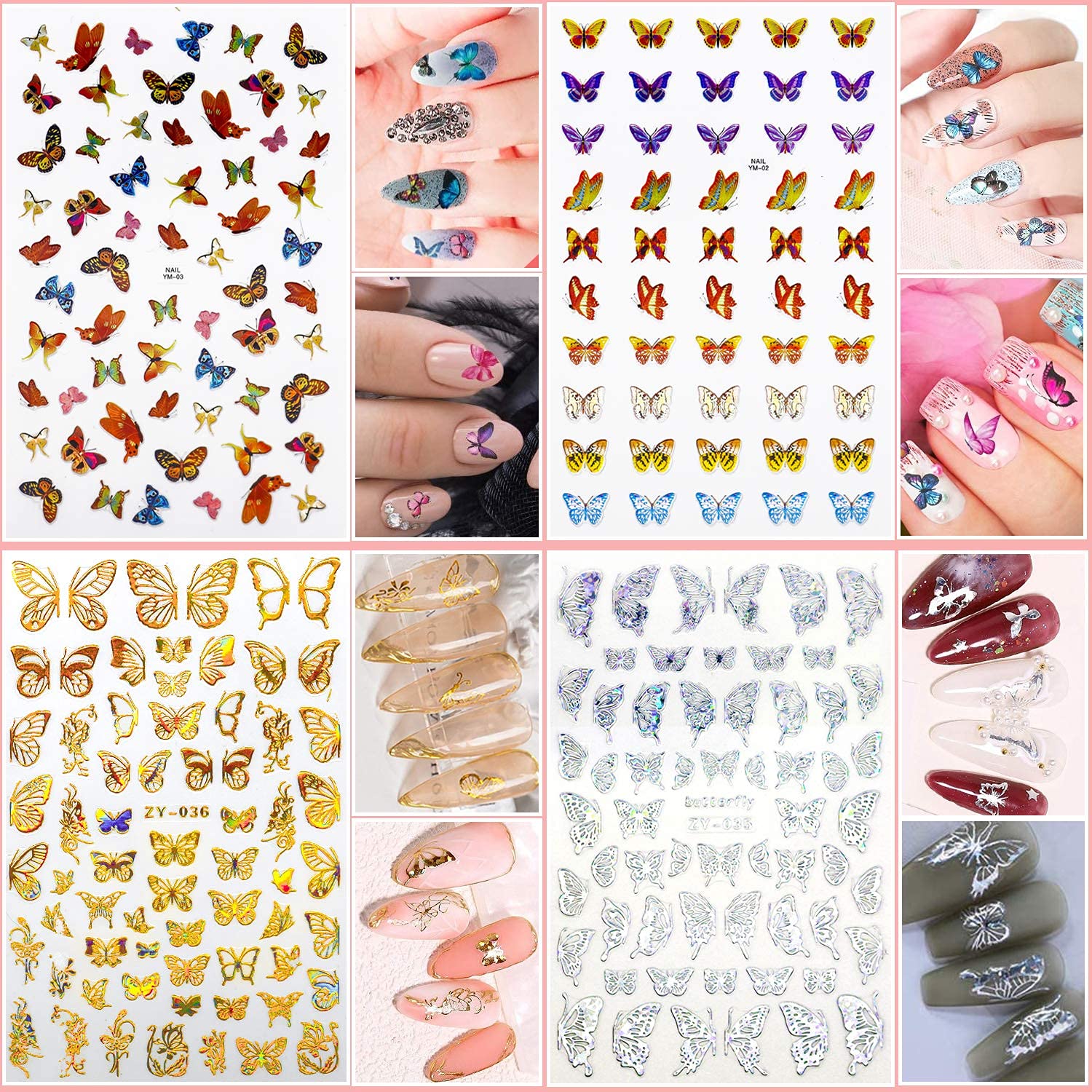 MAYCREATE  3D Nail Art Stamping Kit, 3D Nail Art Tools with Pen & Brush Painting Polish Design Kit Nail Art Stickers Nail Foil Tape Strips and Nails Art Rhinestones