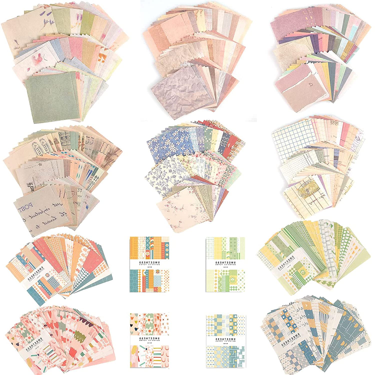 ELEPHANTBOAT Journaling Supplies for Scrapbooking and Travel | 560 Sheets Vintage Paper