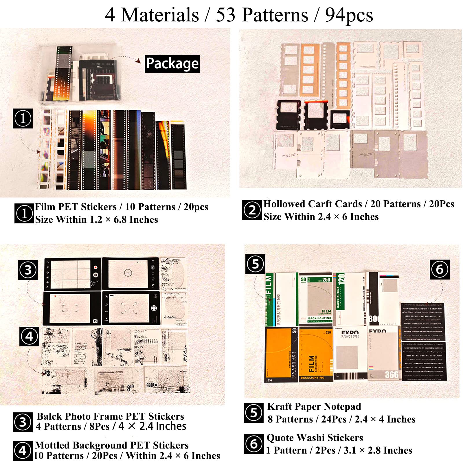 HASTHIP Scrapbooking Stickers 94 Pcs for Journals and Planners featuring Vintage Bollywood Theme | Beige Craft Set