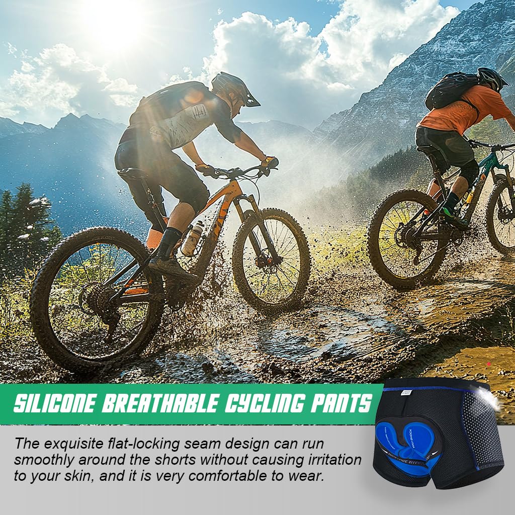 PROBEROS Men's Cycling Shorts for Long Rides with 3D Gel Foam Padding and Silicone Grip | Breathable Quick Dry Nylon Spandex