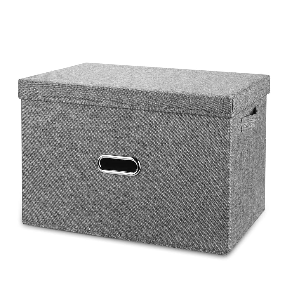 STHIRA® Car Trunk Organizer Box, Folding Cloth Organizer Case with Lid & Handles, Multipurpose Organizer Box for Home Car, 45 x 30 x 30cm