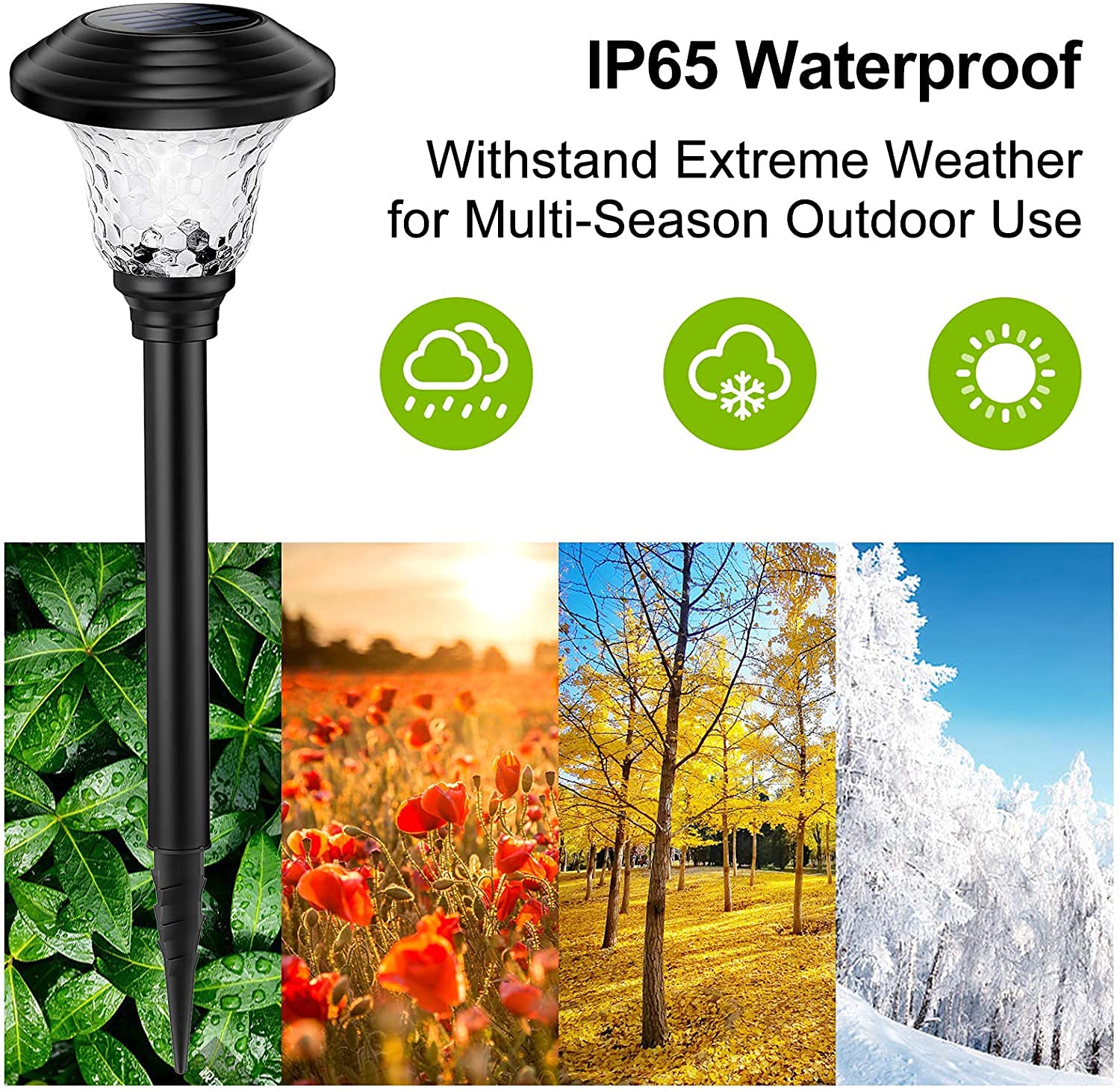 ELEPHANTBOAT Solar Light for Home 6 Pack IP44 Double Waterproof Solar Garden Lights Outdoor LED Solar Path Lights for Landscape, Patio, Yard, Auto On/Off Dusk to Dawn Warm Light