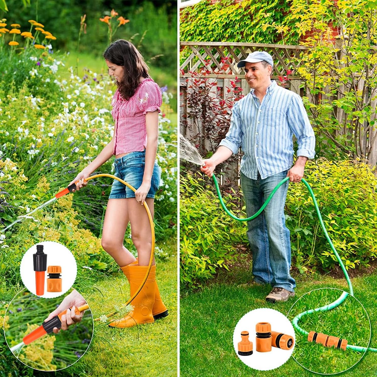 HASTHIP Garden Hose Connectors for Gardening and Car Washing with 34 pcs Quick Adapter Set | Plastic Material