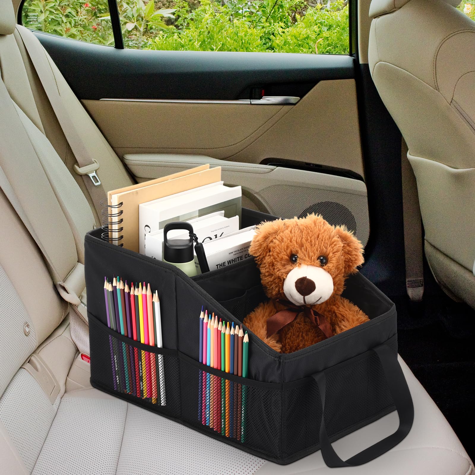 STHIRA® Passenger Seat Organizer Car Foldable Storage for Console Front/back Seat with Multi-pockets