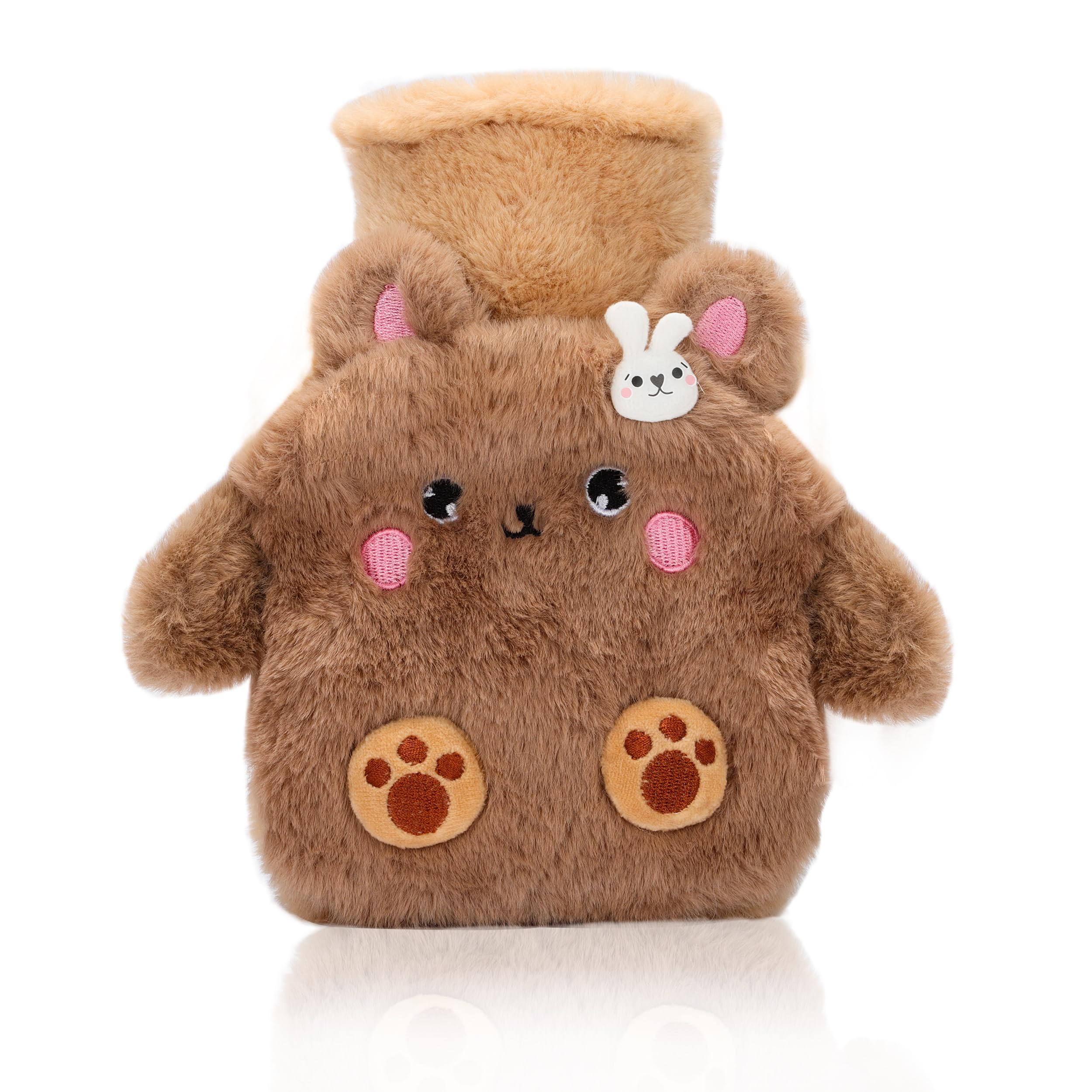 HANNEA® Rubber Hot Water Bottle with Soft Removable Knit Outer Lid