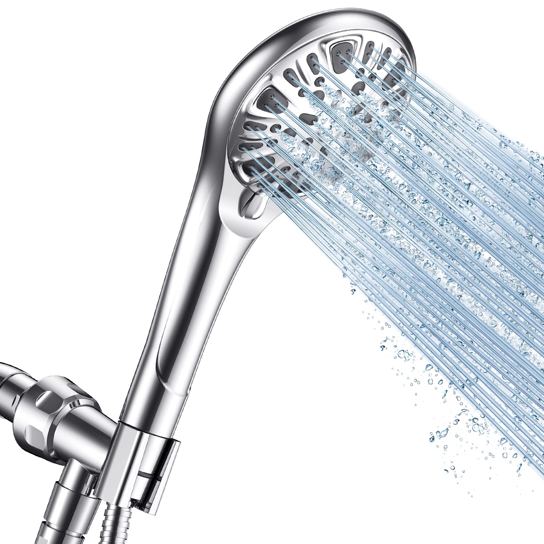 HASTHIP® Shower Head with Handheld 9 Spray Modes High Pressure Shower Heads with Handheld Spray Combo 59'' Hose & Bracket, Chrome