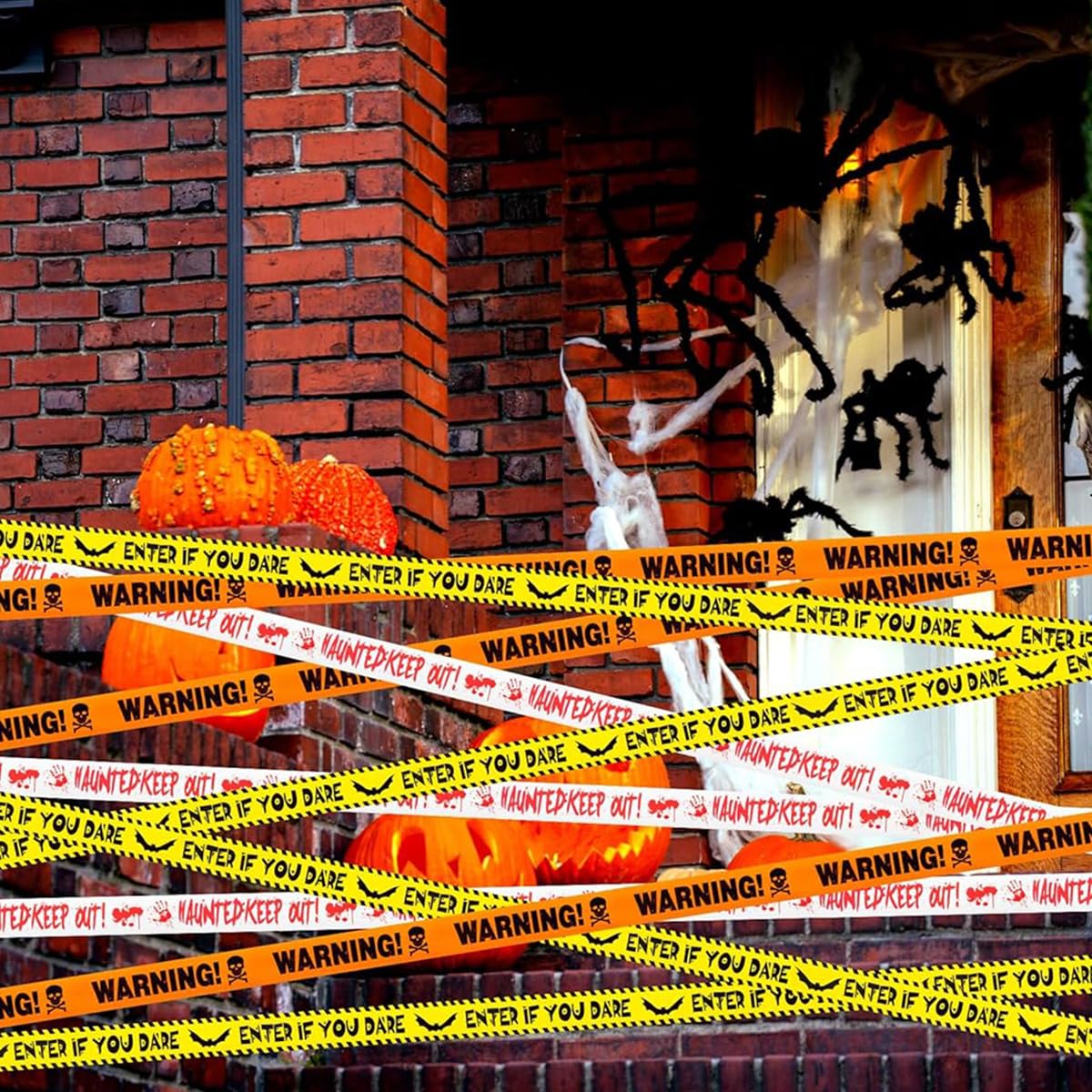 PATPAT Halloween Caution Tape for Haunted Party Decoration with 3 Designs and 27m Length | Non-Adhesive Warning Rolls for Door Window and Stair Decor