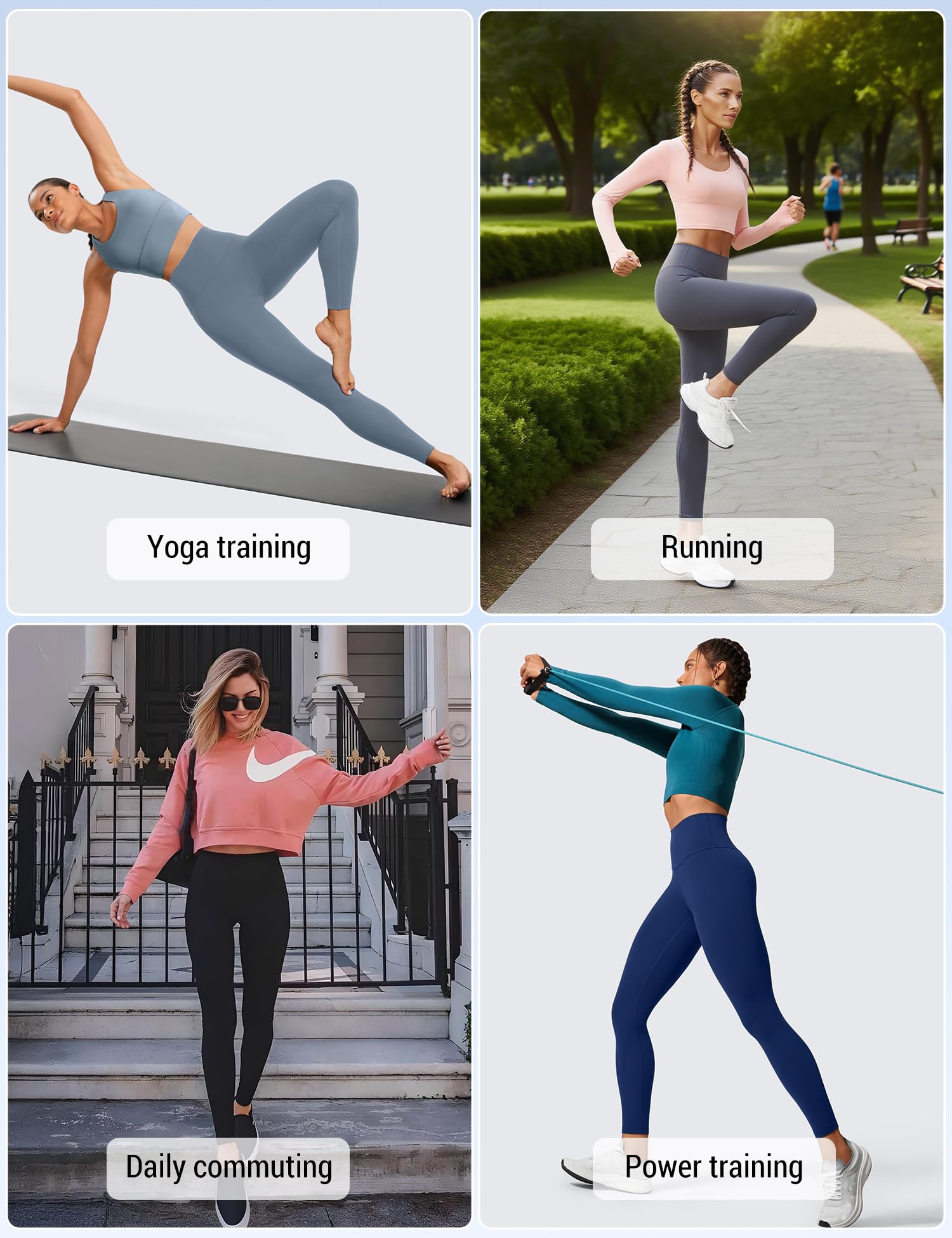 Venzina Yoga Pants for Women with High Waist Tummy Control and 4 Way Stretch | Navy Blue