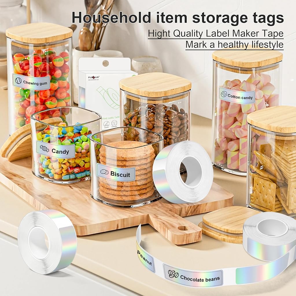 Zeitel® Mini Label Printer Machine Adhesive Sticker 480PCS/roll 12x40mm Thermal Paper Compatible with D30 Portable Tapes for Office Holographic Silver