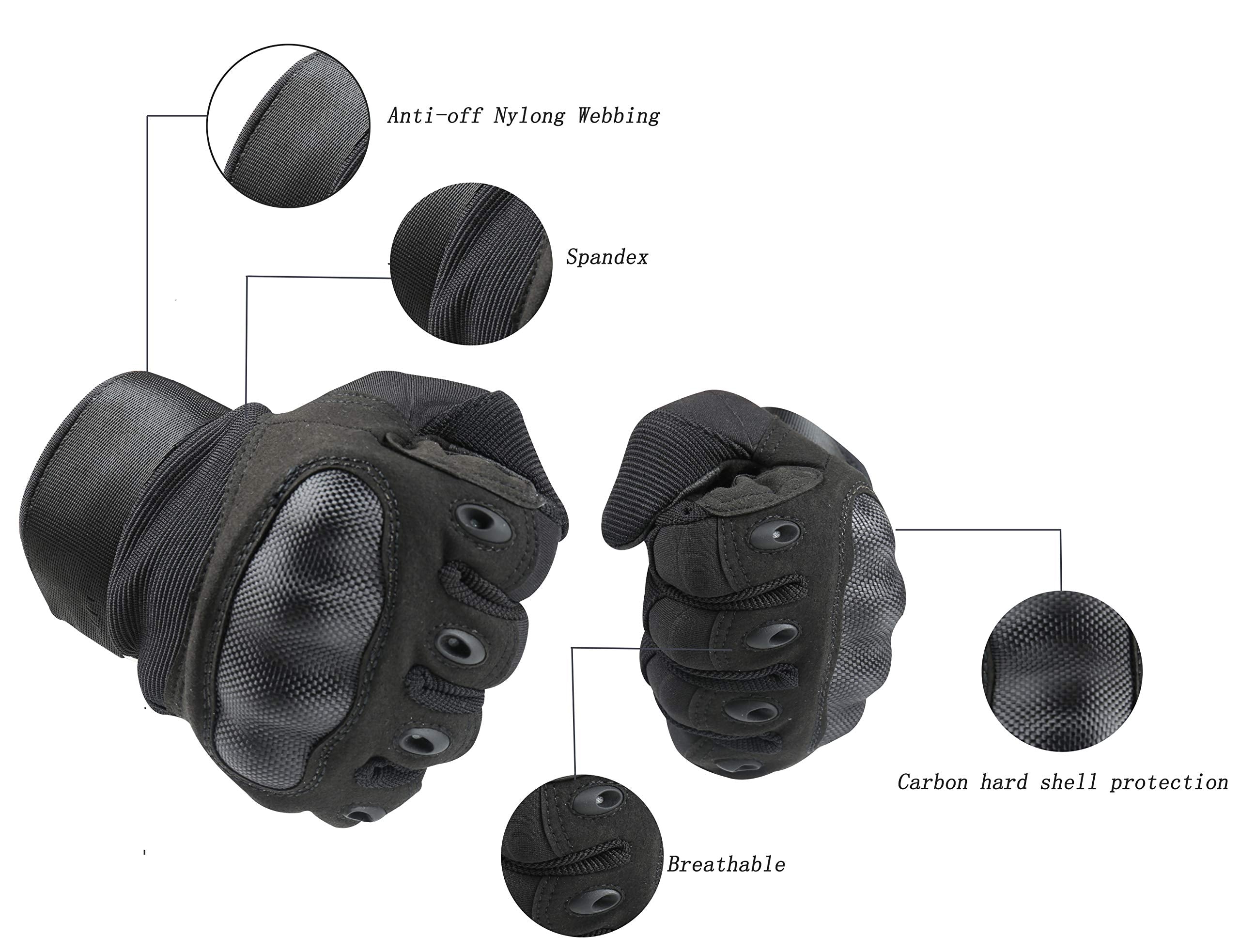 Proberos Riding Gloves for Outdoor Cycling and Motorcycle with Hard Knuckle Protection | Touchscreen Full Finger Design for Men and Women 21–22cm