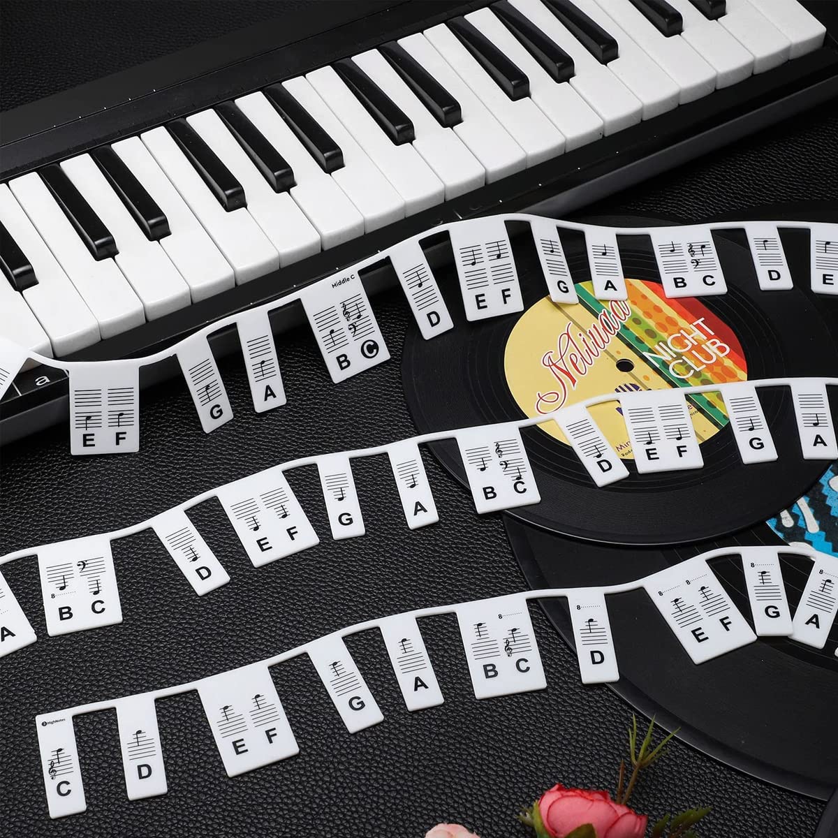 HASTHIP Piano Stickers for 88 Keys with Removable Silicone Design for Beginners Practice | Easy to Place and Remove