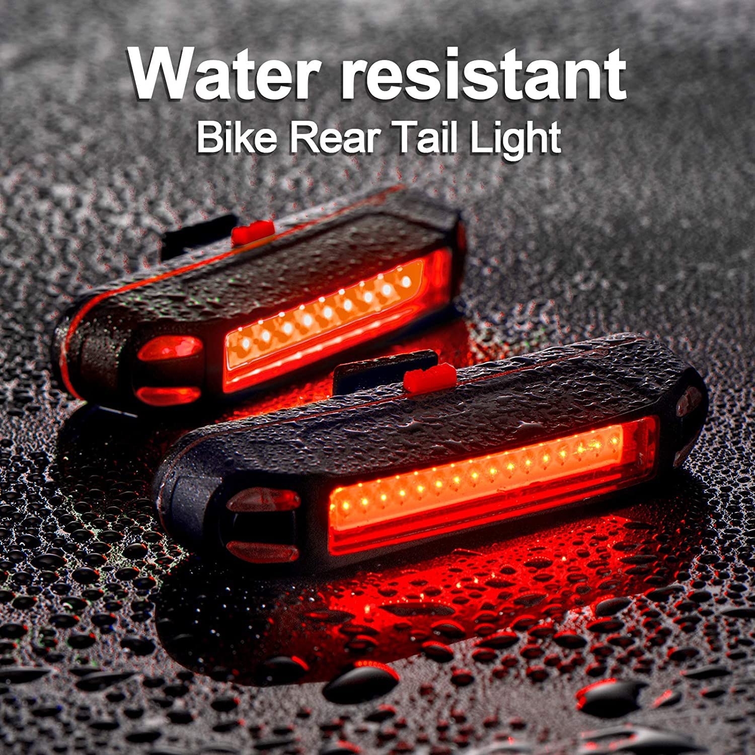 Proberos 800mAh Cycle Motorcycle Back Light Rechargeable USB LED Bike Back Light Red Warning Light Rechargeable Bicycle Tail Light Outdoor Cycling Light Flash Warning Light