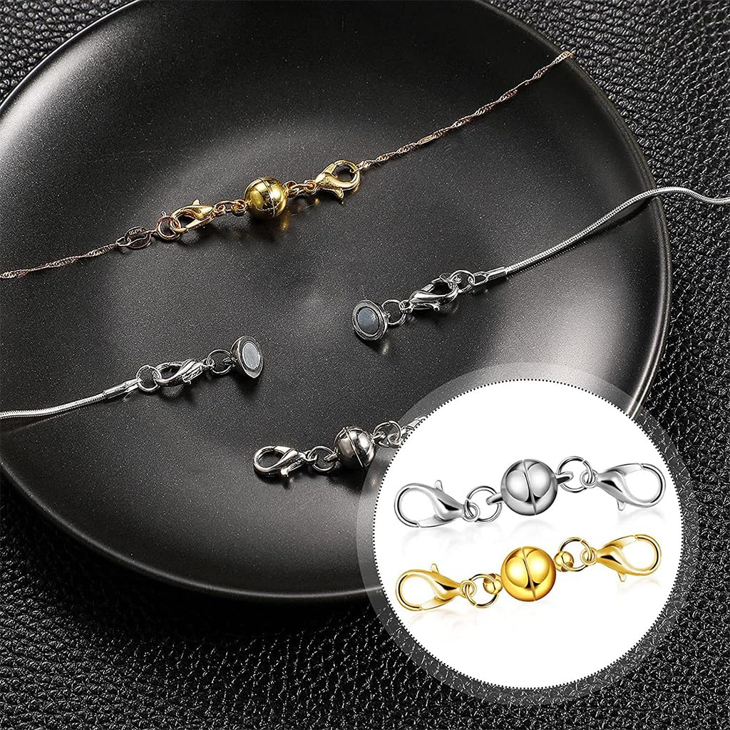 ZIBUYU Chain Extender for Jewellery Lobster Clasps Closures Necklace Extenders Chain for Women and Girl Bracelet, Pendant Chain Extenders (Silver, Golden) - 12 Pieces