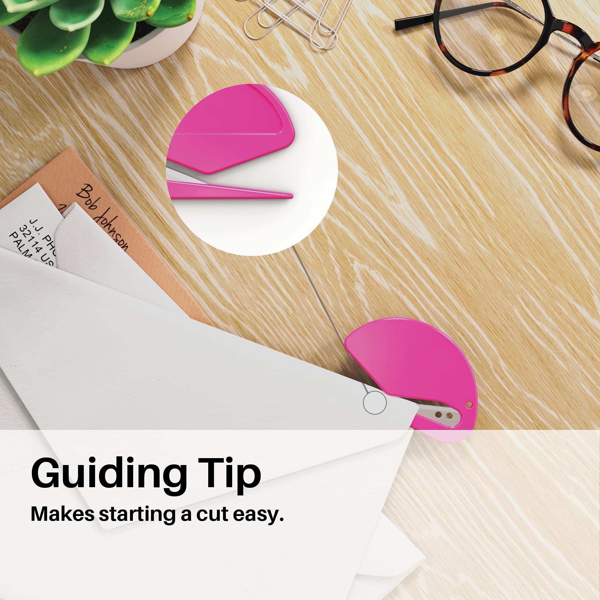 ZIBUYU Letter Opener for Home and Office with Stainless Blade and 5pcs Set | Safe Envelope Slitter