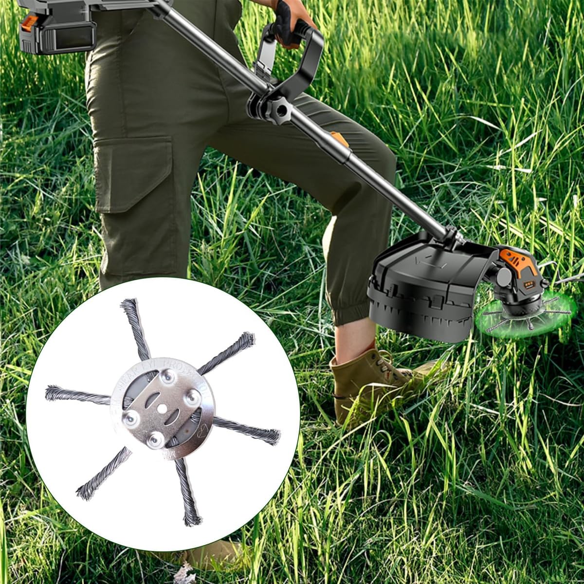 Supvox Grass Trimmer Head for Garden Use with 6 Prongs 15 cm Stainless Steel Blades | 2 PCS