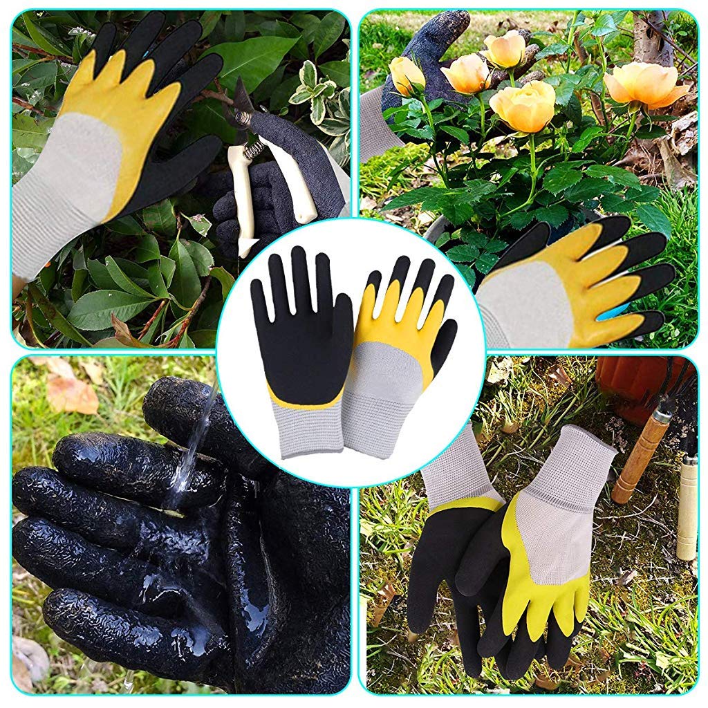 Supvox 5Pcs Gardening Tools for Garden Home Patio, Heavy Duty Aluminum Tools Set with Gardening Transplanting Spade, Cultivator, Pruner, Trowel and Gardening Gloves, Durable Gardening Accessories