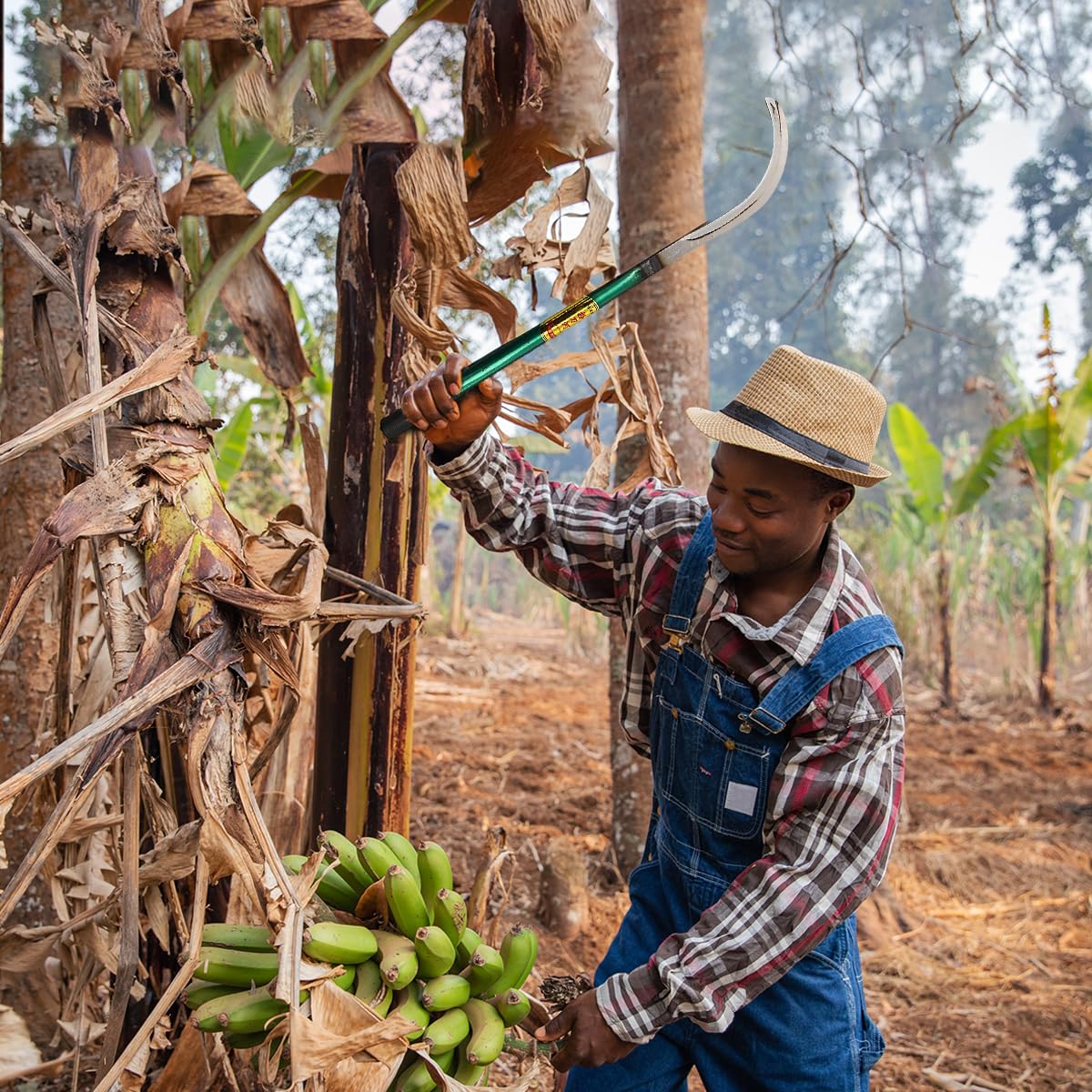 HASTHIP Weed Remover Tool for Farming and Banana Harvesting with 40cm Handle | Non Slip Ergonomic Grip