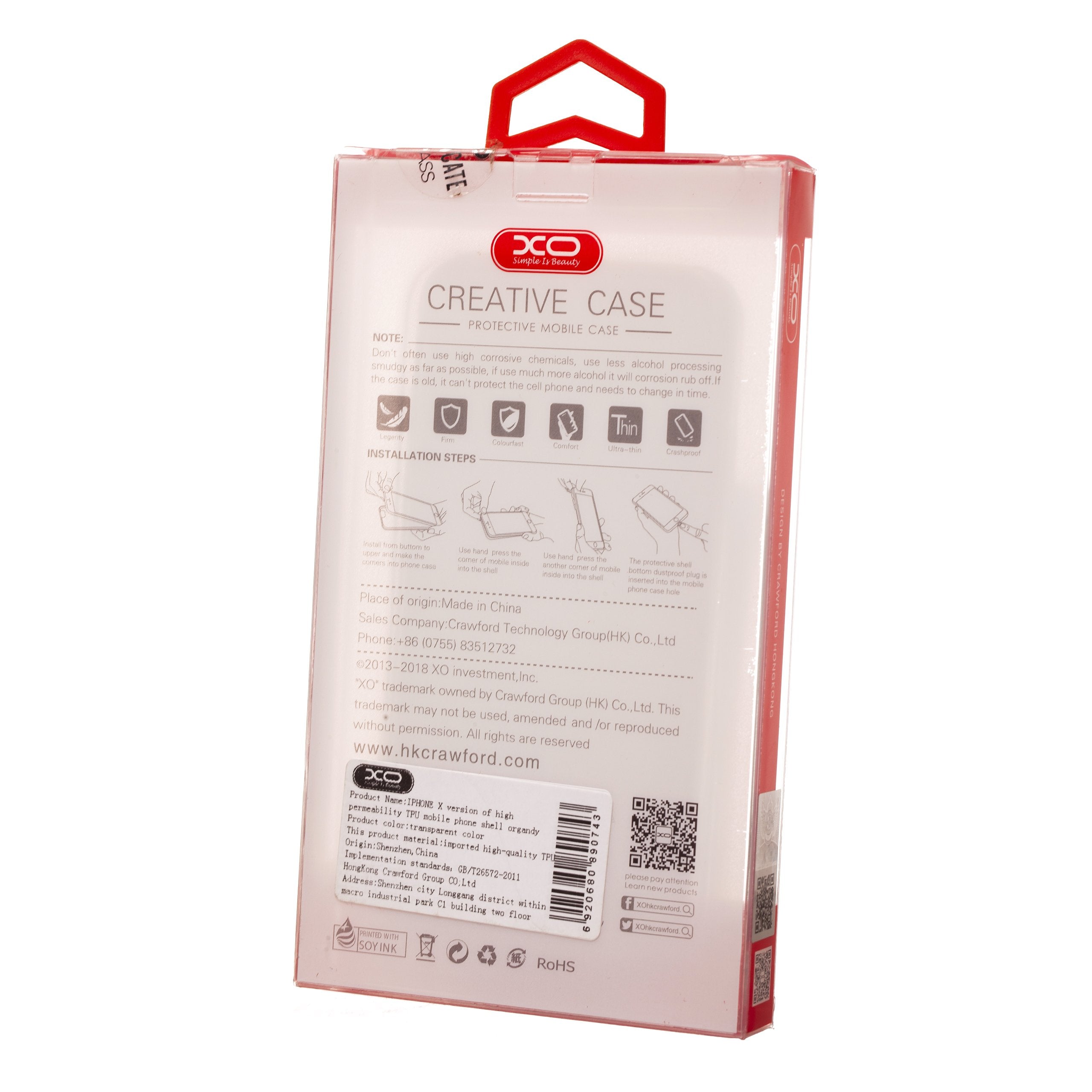 Zorbes iPhone X Transparent Flexible Mobile Case with Raised Camera Protection | Imported TPU