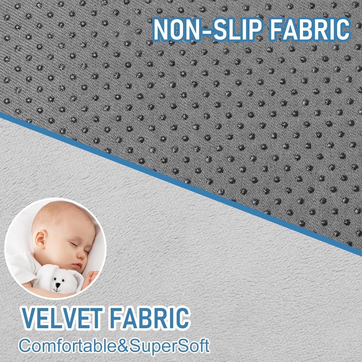 SNOWIE SOFT Seat Footrest for Kids Travel featuring 30.7x18.9 in Inflatable Pillow | Velvet Extender