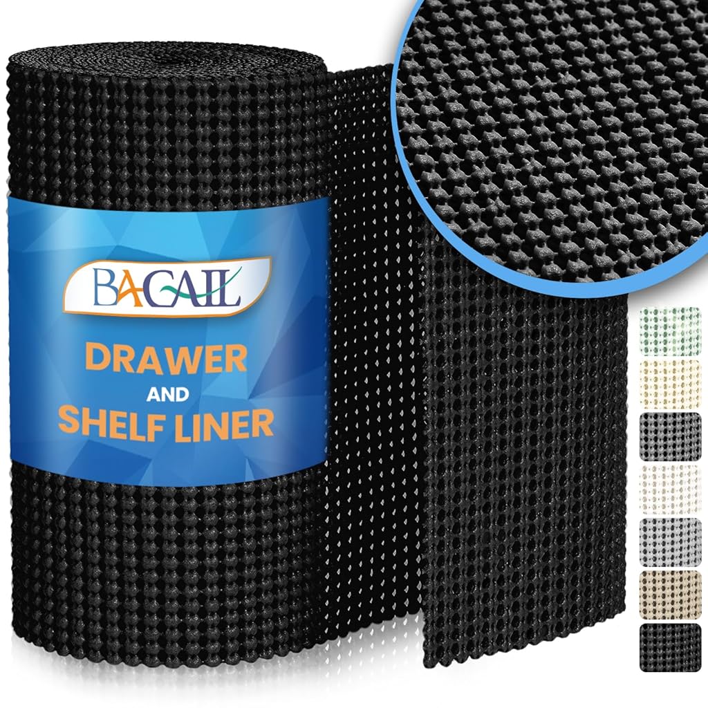HASTHIP® 40 * 300CM Non-Adhesive Shelf Liners for Kitchen Cabinets