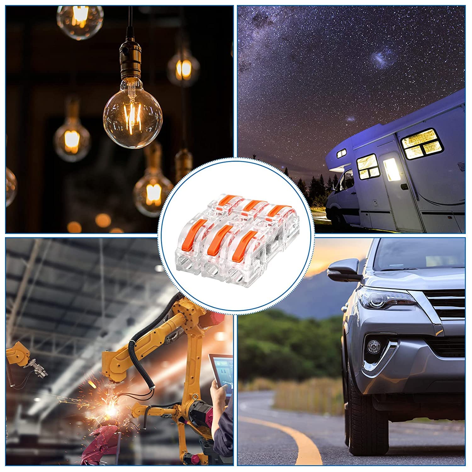 Serplex Wire Connector Kit for 28–12 AWG Cables featuring 68PCS Lever Terminal | DIY Splicing