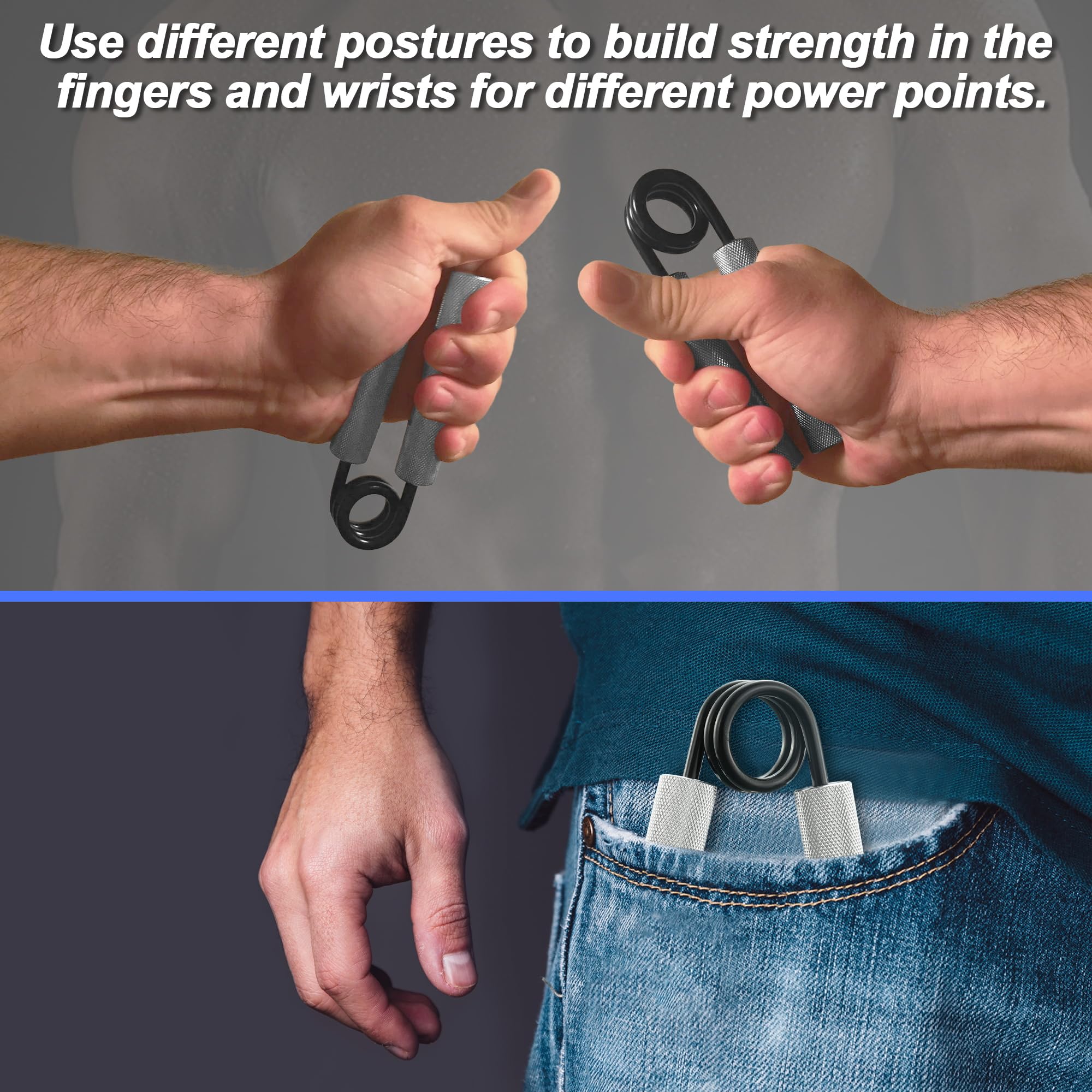 Proberos Hand Grip Strengthener for Forearm Training with 50–350lbs Resistance | Aviation Aluminum Build and Foam Overgrips
