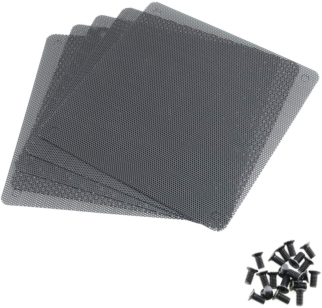 HASTHIP PC Fan Dust Filter Mesh Cover for 120mm Case Fans with 20 Screws | Easy Clean PVC