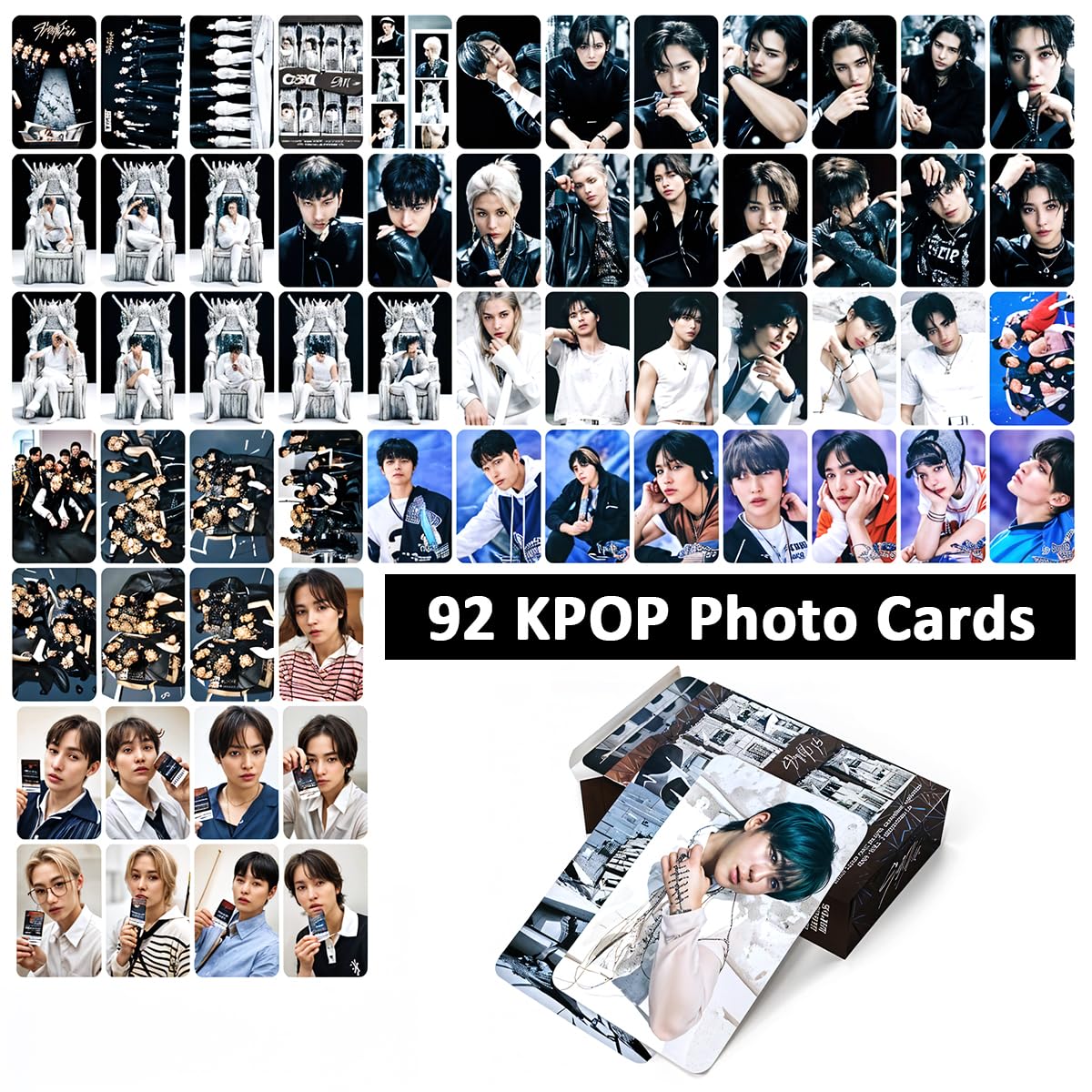 Zibuyu StrayKids Collectible Photocards and Stickers Set including 184PCS | Sturdy Cardstock Gift for Fans
