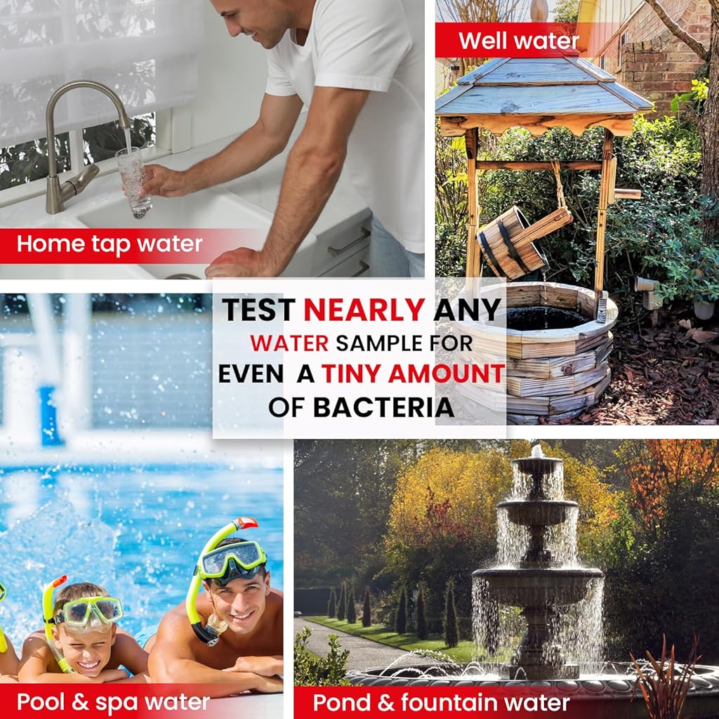 HASTHIP® Escherichia Coli Test Kit for Water Testing E. coli Test Plate with Sample Collection Tools, Test Tube, Multipurpose E. coli Test Plate for Drinking Water, Pool, Spa