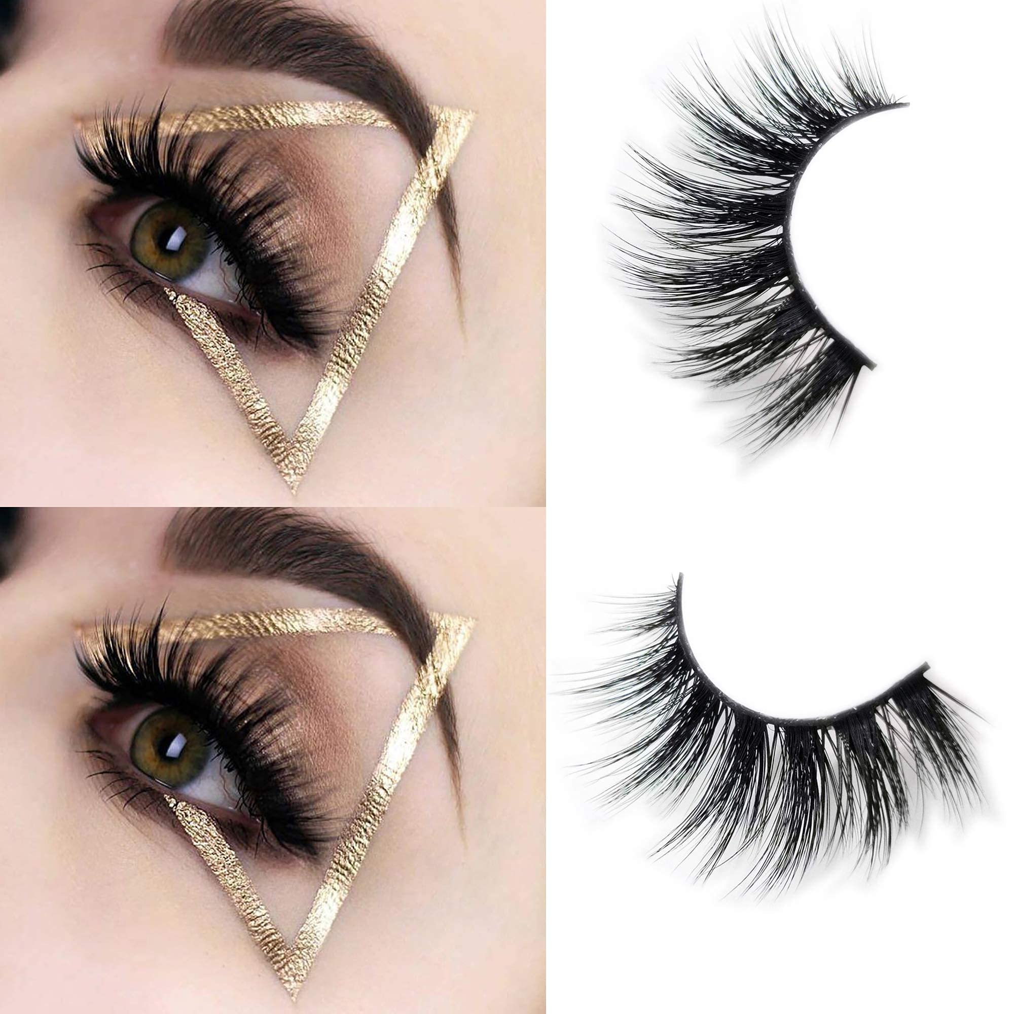 MAYCREATE 7 Pairs False Eyelashes Party Look 3D Lashes 15-18mm Fake Eyelashes For Party