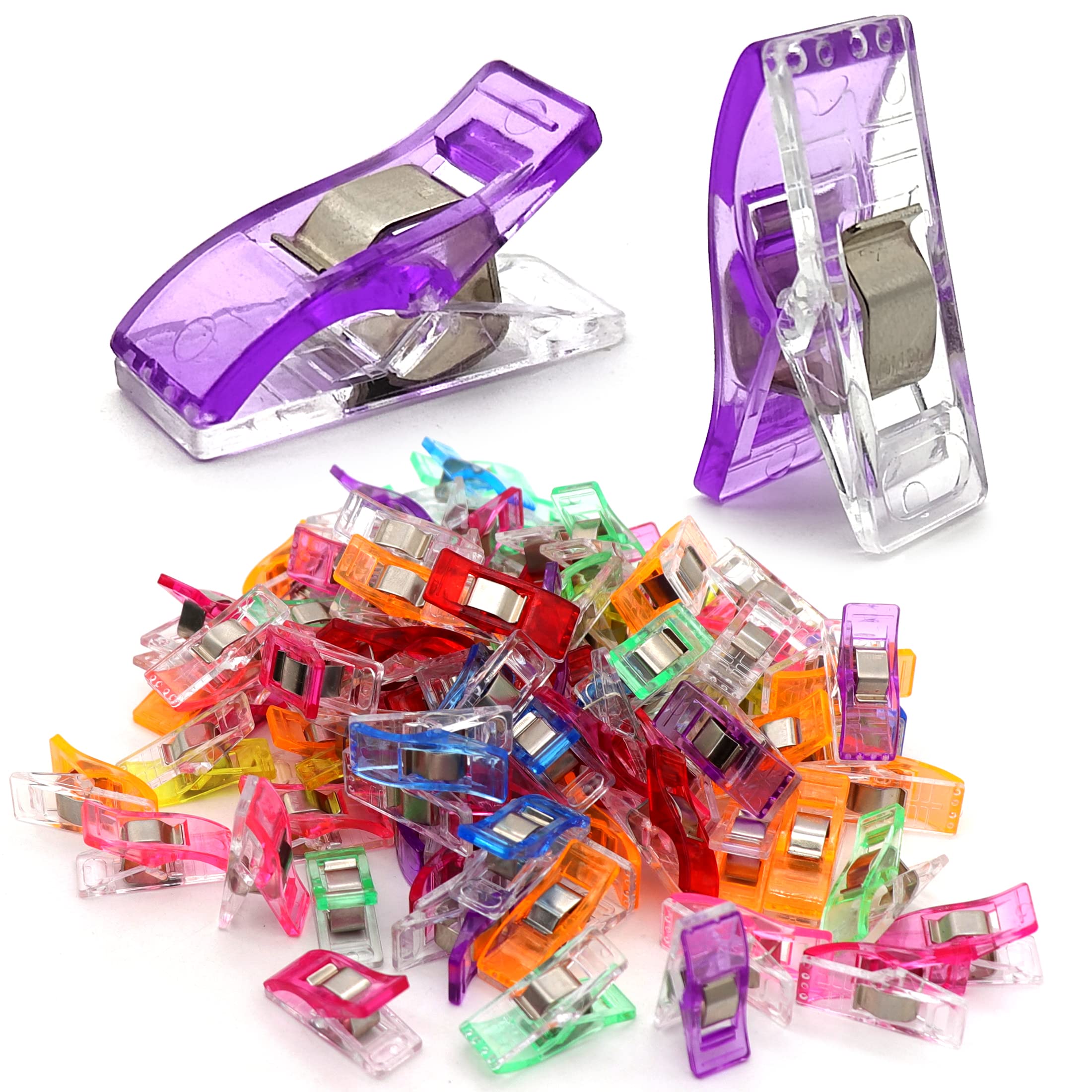 ZIBUYU Sewing Clips for Cloth and Paper featuring Colorful Multicolor Set of 50 Pcs | Ideal for Home and Office Use