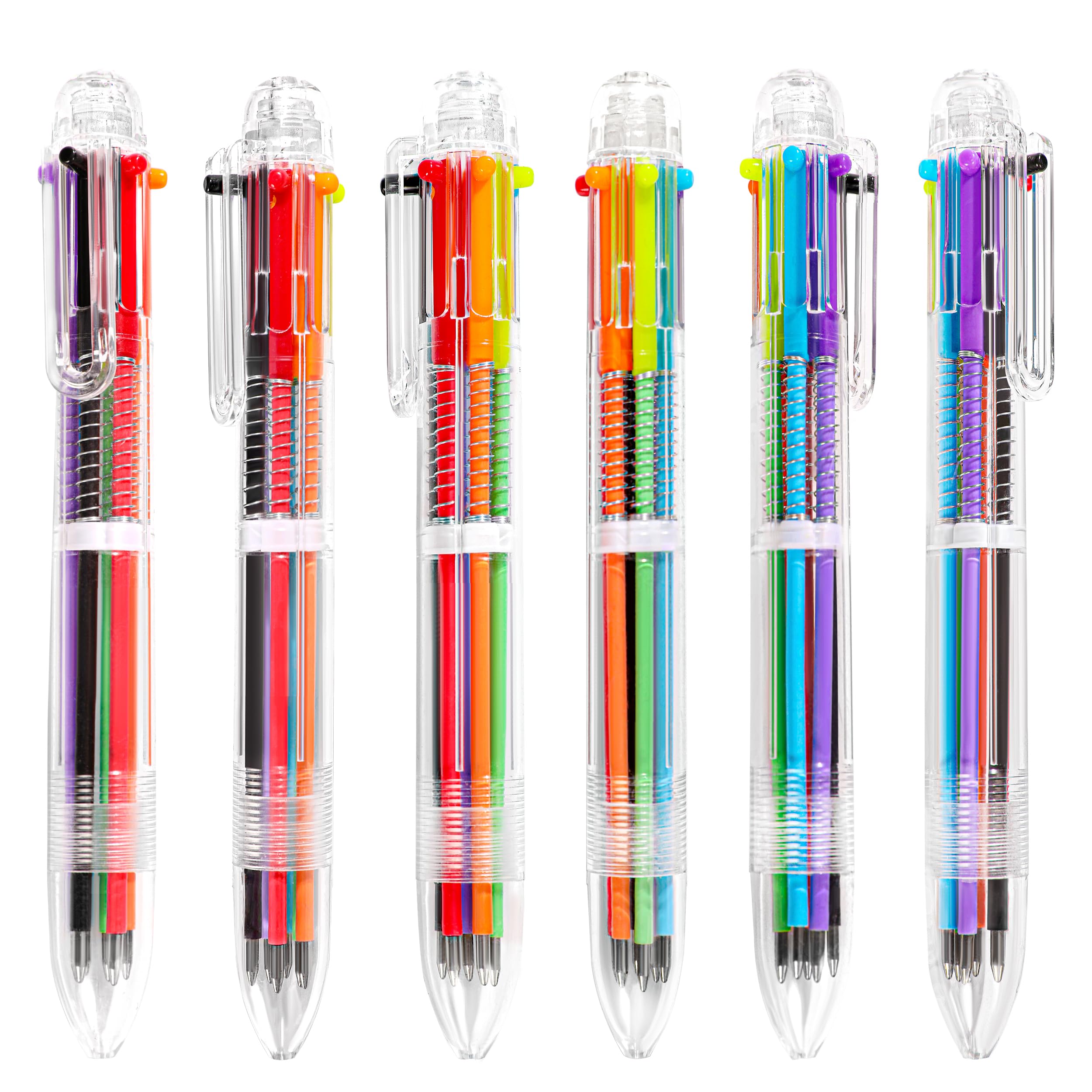 Climberty® 5 PCS 6-in-1 Multicolor Ballpoint Pens 0.5mm Party Favors 6 Colors Retractable Multicolor Pen for Office School Supplies Kids Students Children Birthday Party Favors Gifts Fun Pens (30)