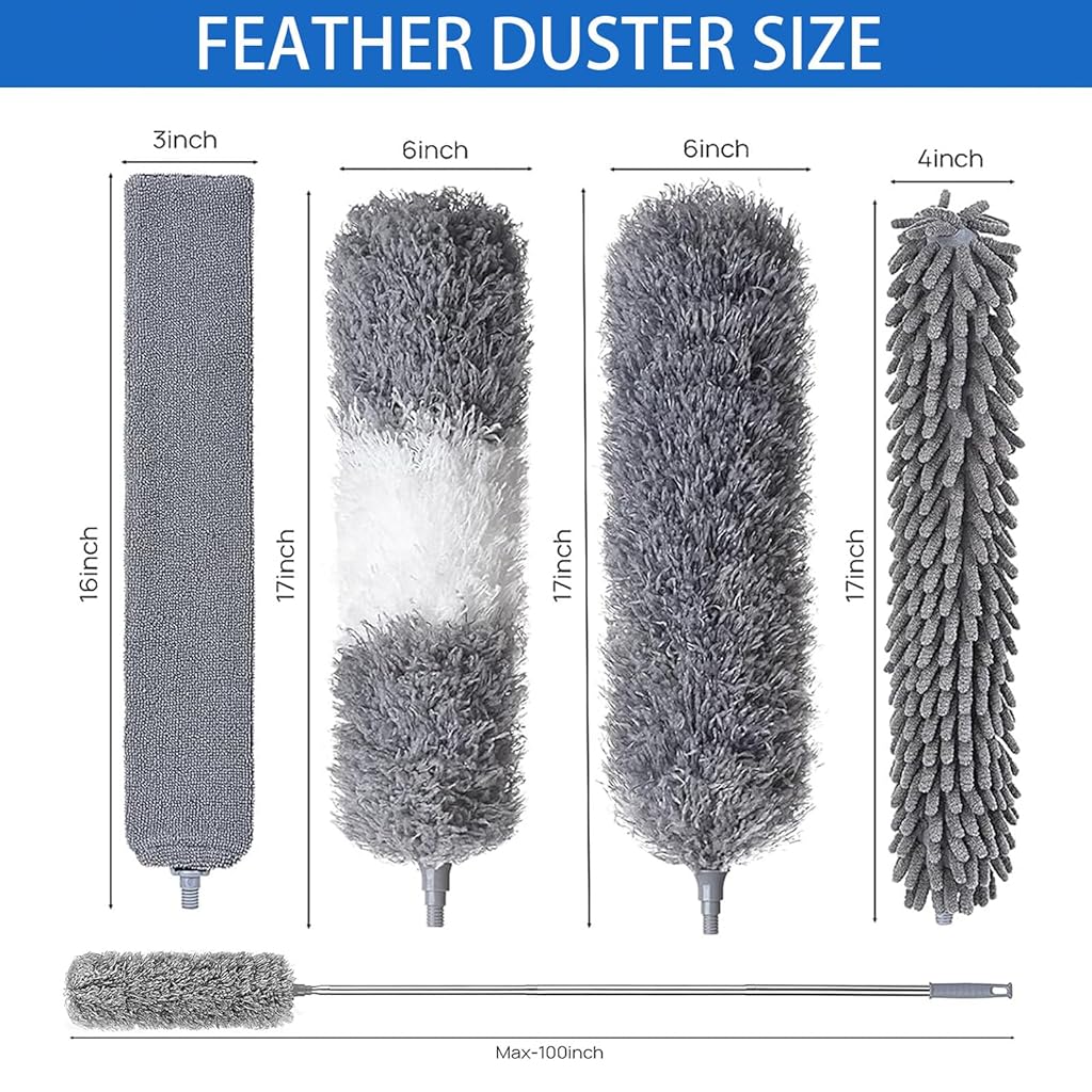 Supvox® Microfibre Feather Duster Bendable Washable Long Duster